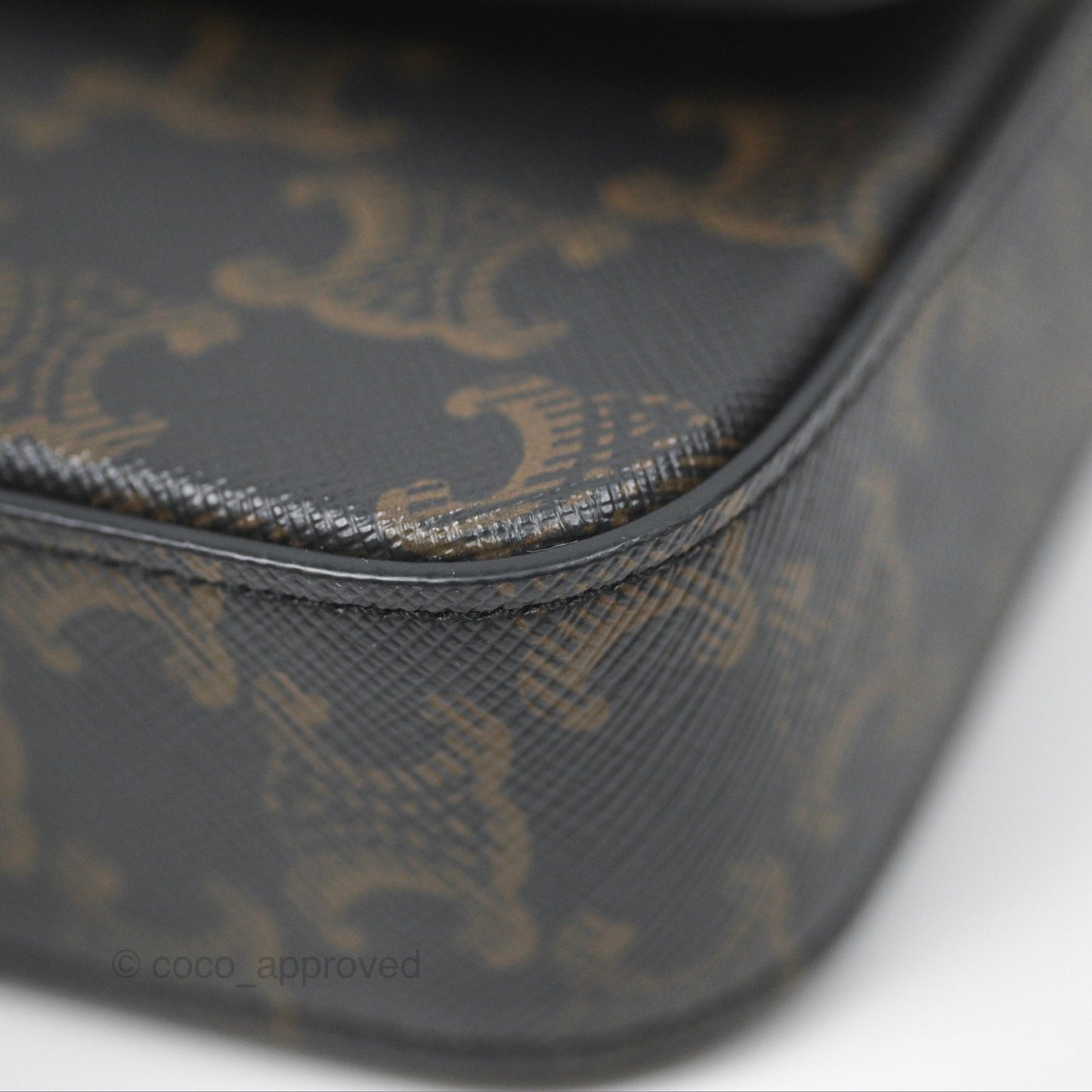 Celine Chain Shoulder Bag Claude in Triomphe Canvas Tan
