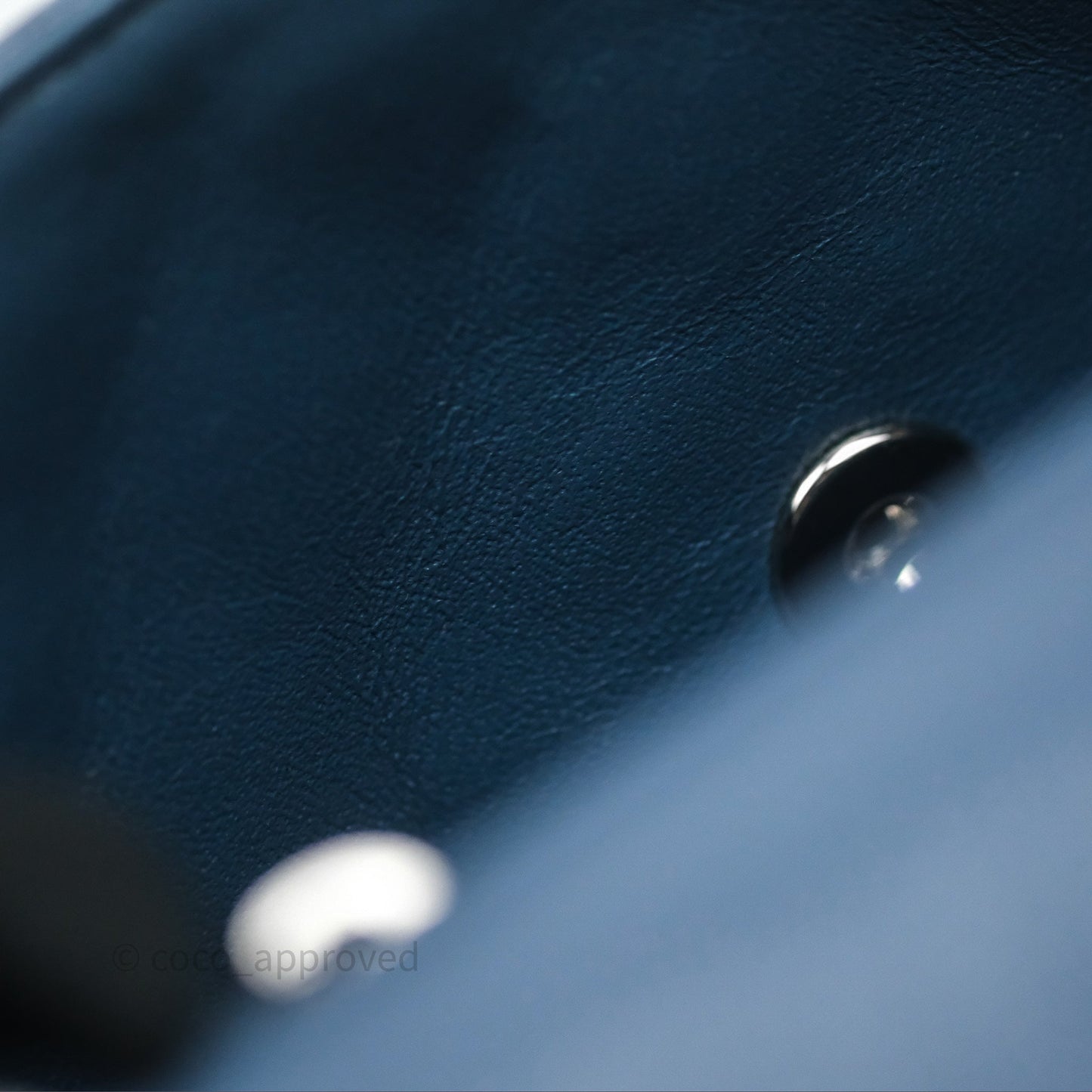 Chanel Quilted Mini Rectangular Blue Caviar Silver Hardware
