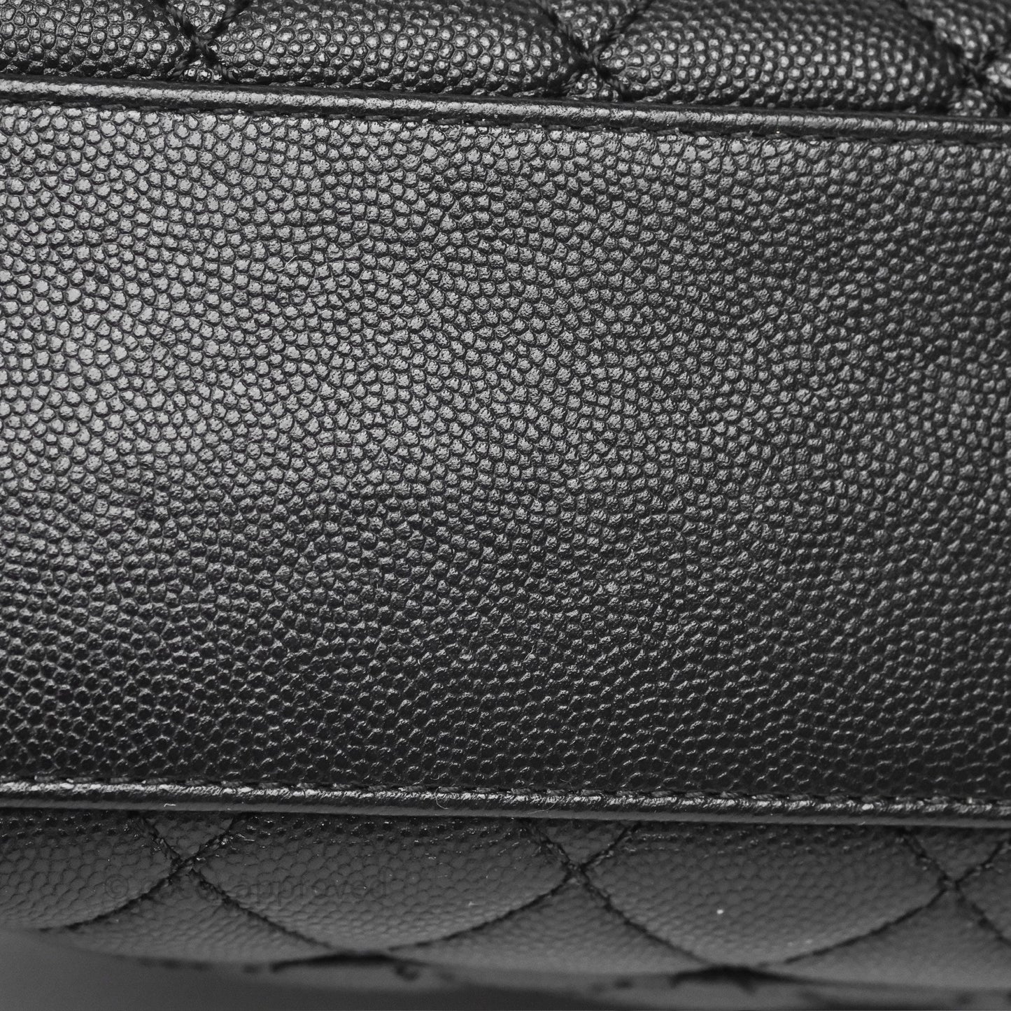 Chanel Small Coco Handle Quilted Black Caviar Gold Hardware Lizard Handle