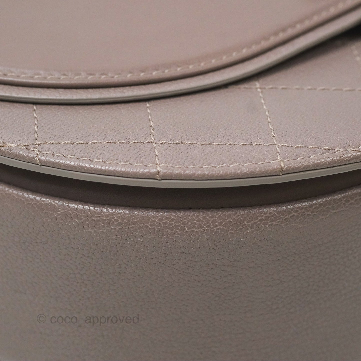 Chanel Coco Curve Flap Burnished Lilac Grey Calfskin Goatskin Antique Gold Hardware