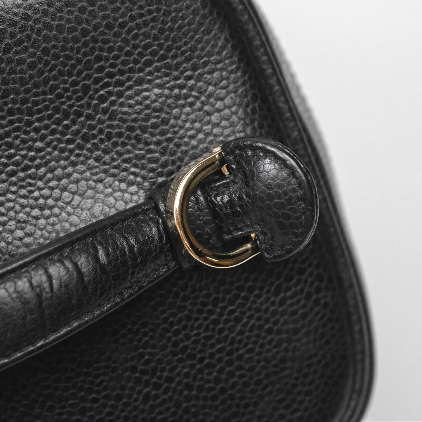 Chanel Vintage Vanity Case Black Caviar Gold Hardware