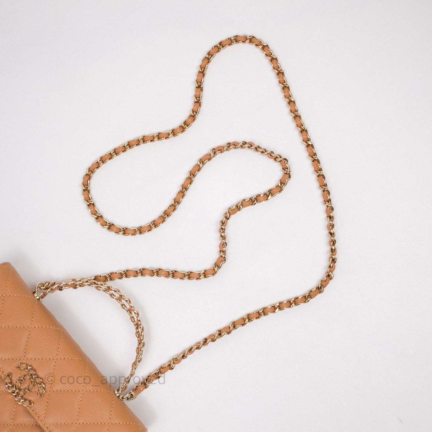 Chanel Kelly Clutch Top Handle Dark Beige Caviar Bag Light Gold hardware