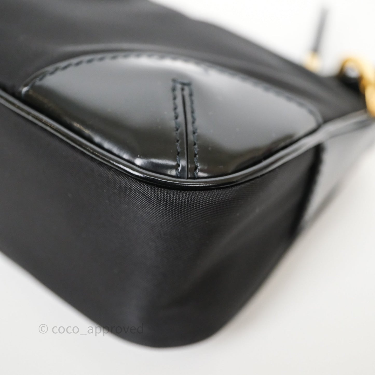 Prada Re-Edition 2002 Re-Nylon Small Shoulder Bag Black Gold Hardware