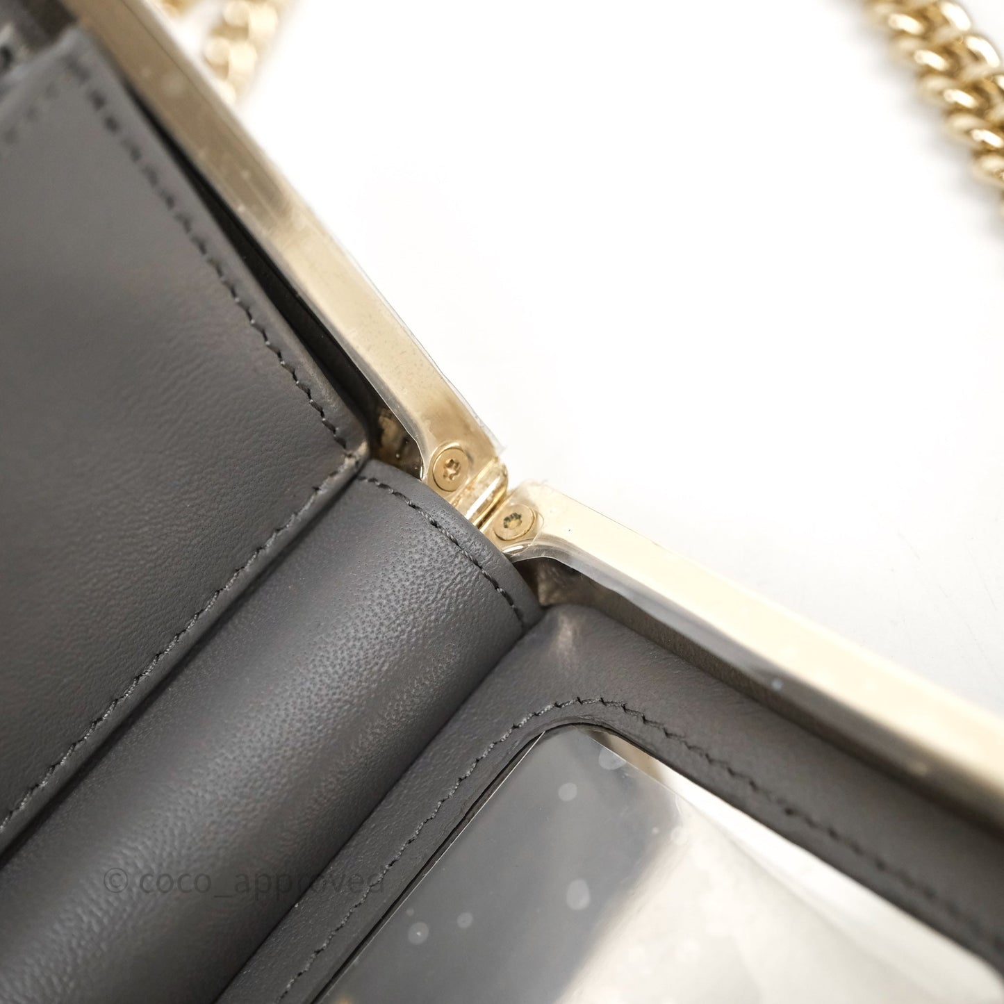 Chanel Grey Boy Mini Clutch Lambskin Gold Hardware
