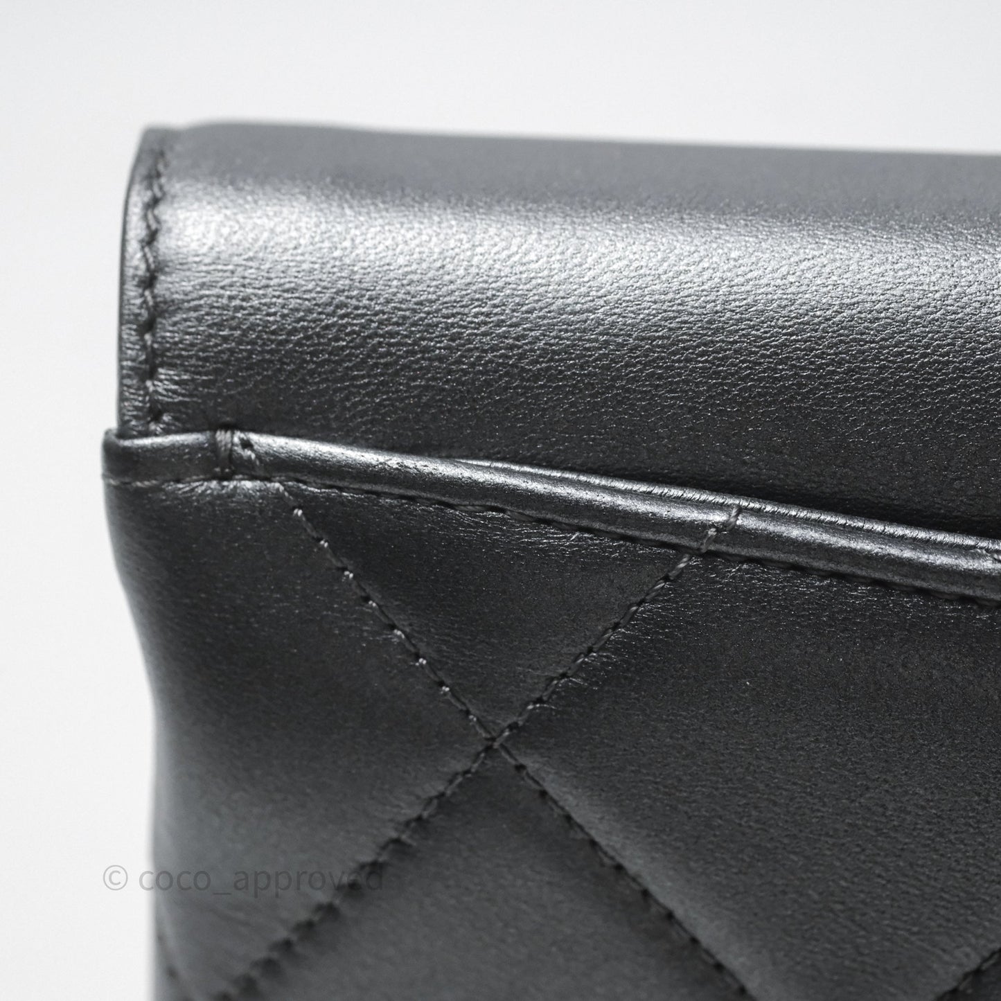 Chanel Clutch with Chain Metallic Dark Grey Silver Hardware