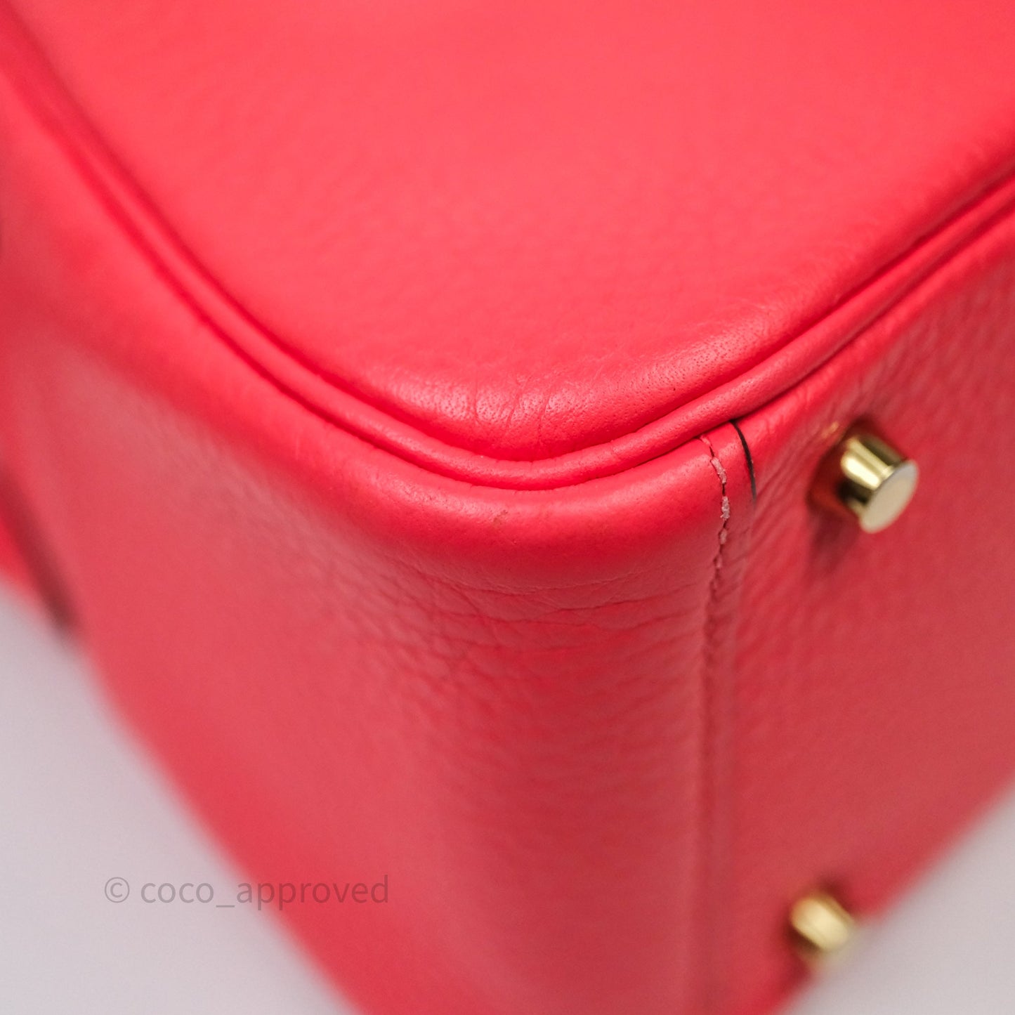 Hermès Mini Lindy 0E Rose Texas Clemence Gold Hardware
