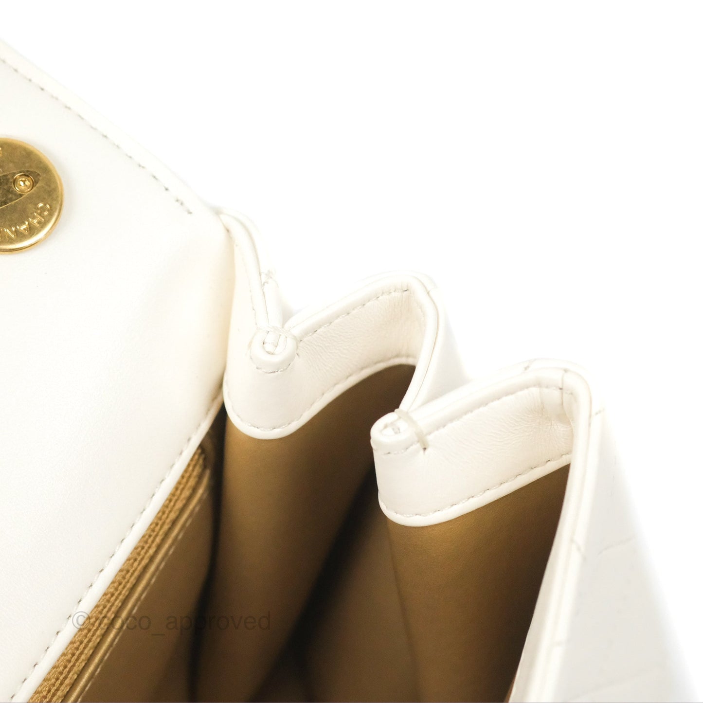 Chanel Mini Flap Bag with Enamel Charm Chain White Lambskin Gold Hardware