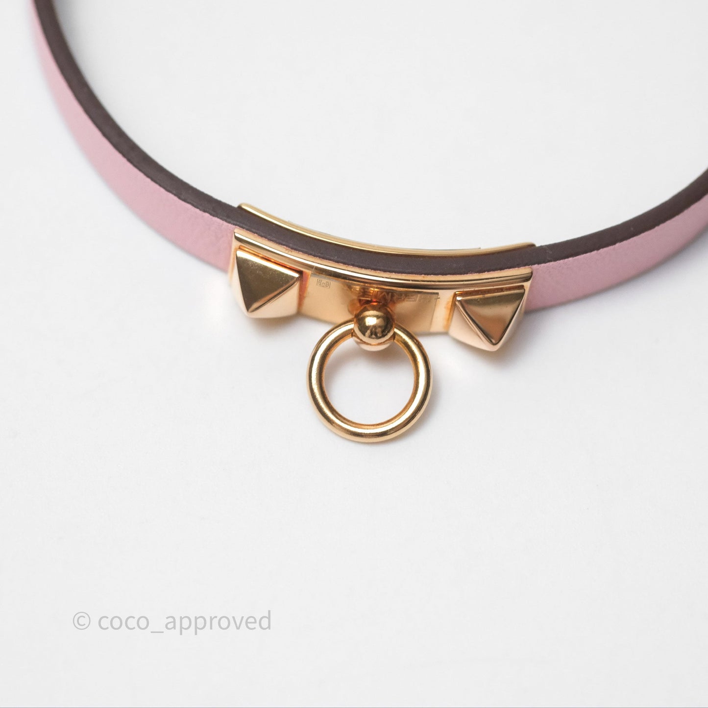 Hermès Rivale Mini Bracelet Rose Sakura 3Q Swift Rose Gold Hardware