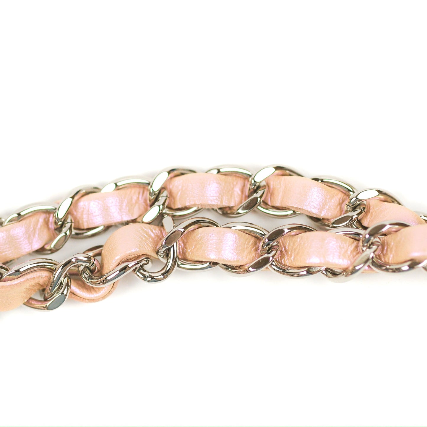 Chanel Quilted Mini Rectangular Iridescent Pink Calfskin Silver Hardware
