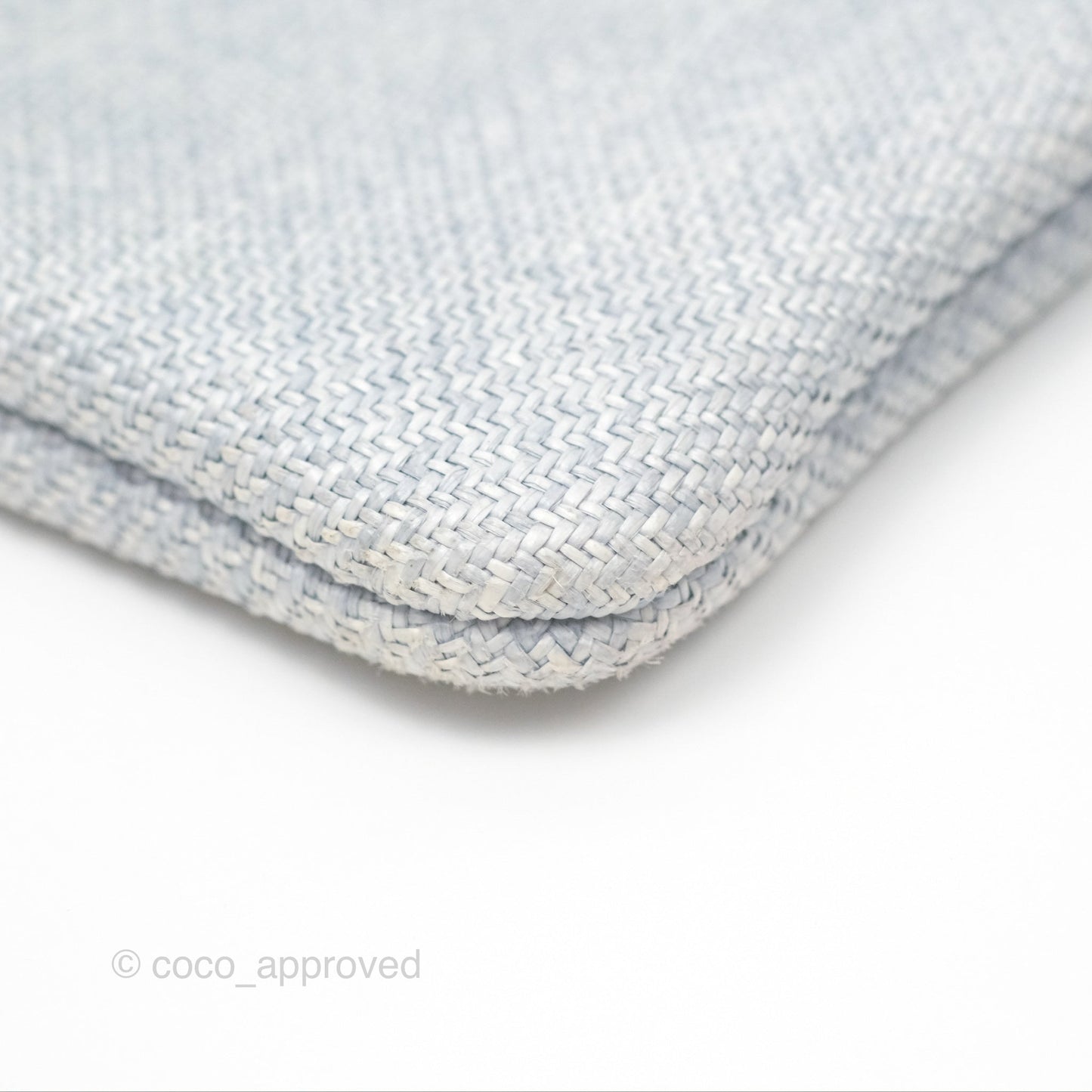Chanel Deauville Clutch Light Blue Raffia
