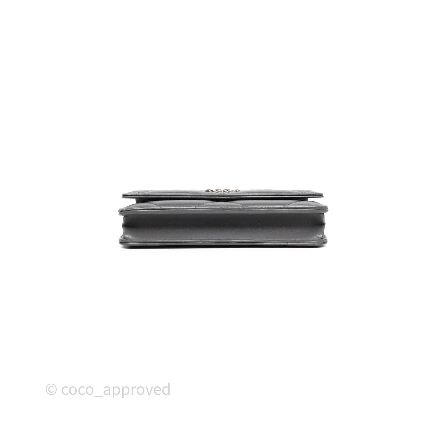 Chanel 19 Wallet on Chain WOC Grey Lambskin Mixed Hardware