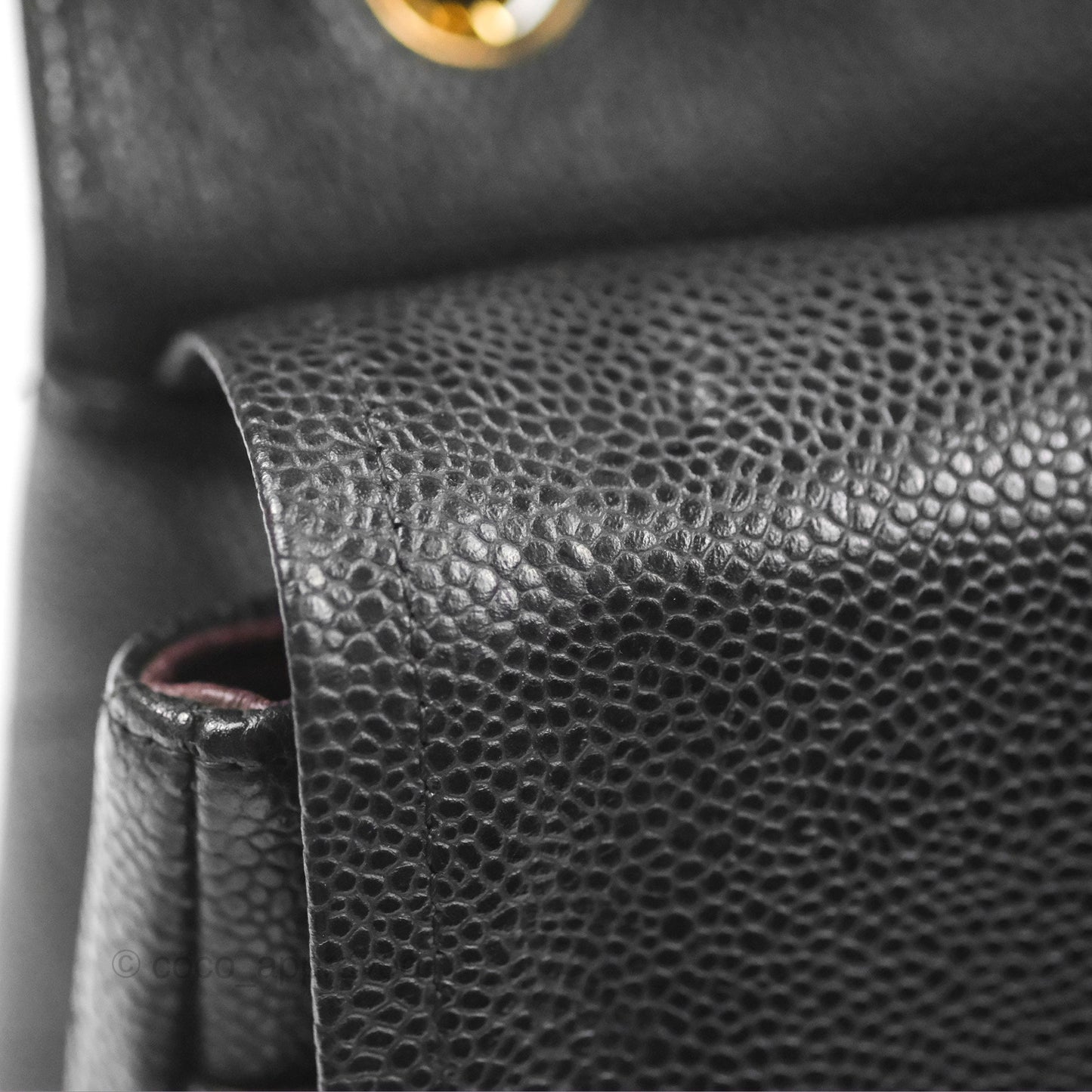Chanel Jumbo Double Flap Quilted Black Caviar Gold Hardware⁣⁣