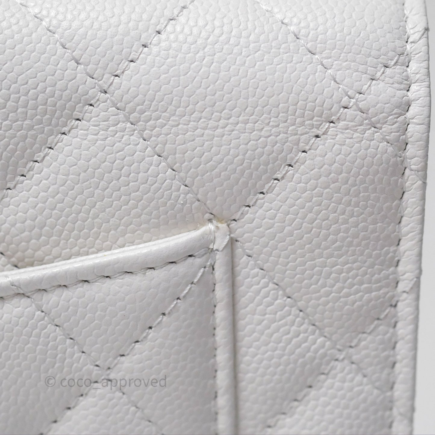 Chanel Crystal CC Wallet on Chain WOC White Caviar Gold Hardware