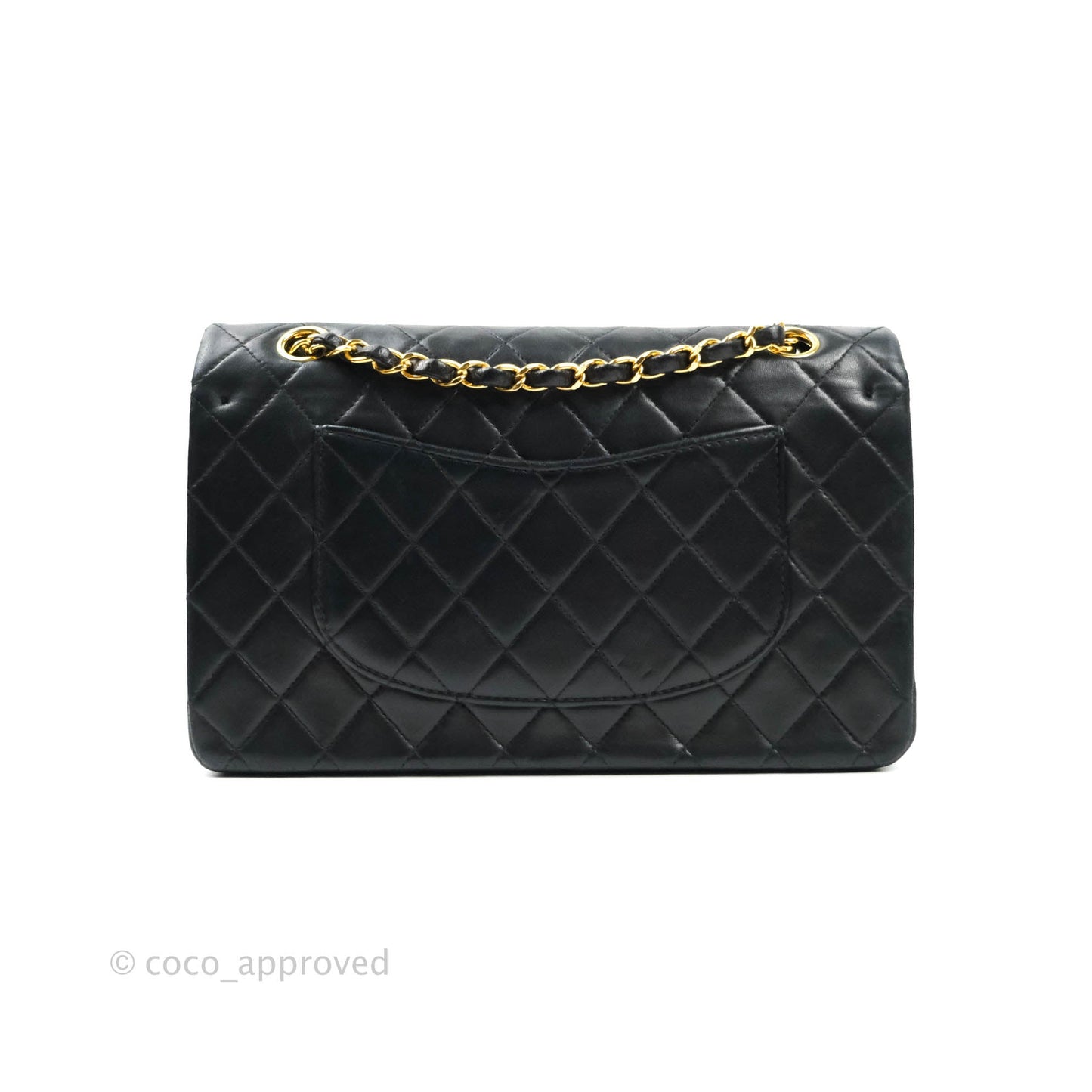 Chanel Classic Vintage Double Flap M/L Black Lambskin 24K Gold Hardware