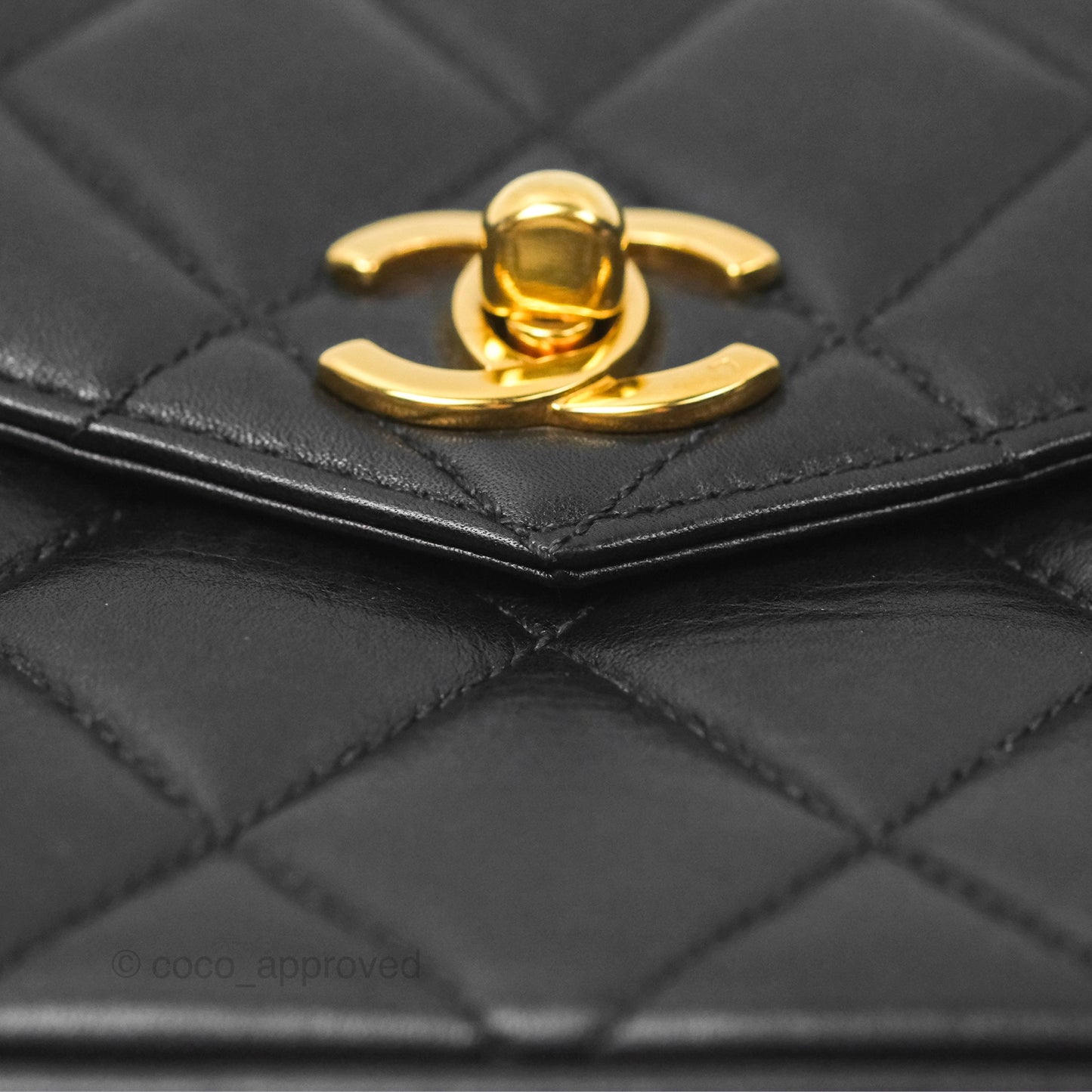 Chanel Vintage Belt Bag Quilted Black Lambskin 24K Gold Hardware