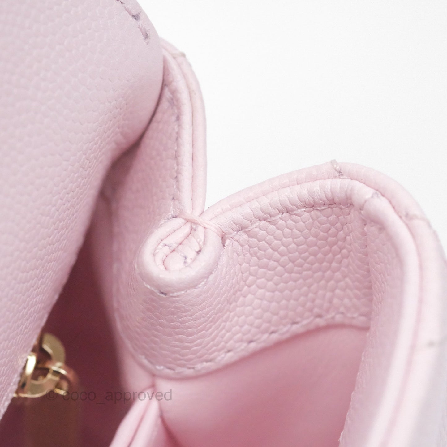Chanel Mini Coco Handle Quilted Light Pink Caviar Gold Hardware