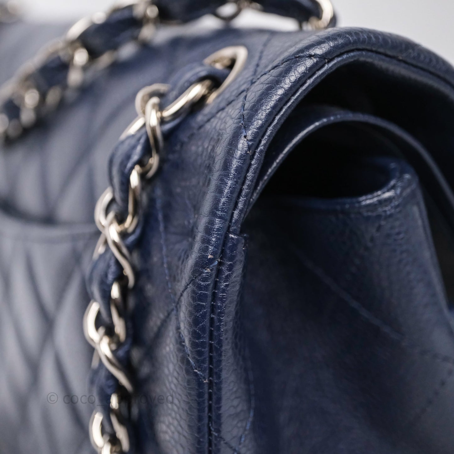 Chanel Jumbo Double Flap Navy Caviar Silver Hardware⁣⁣