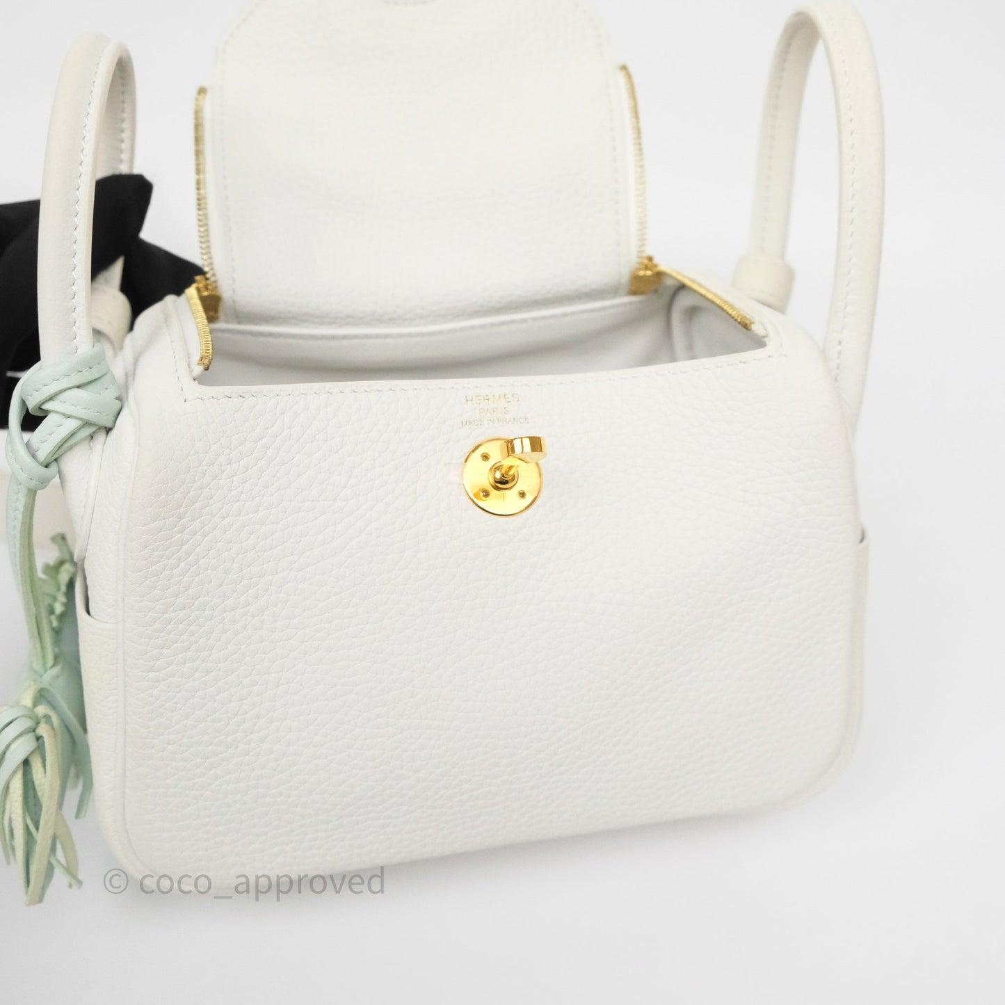 Hermès Mini Lindy 20 New White 0U Clemence Gold Hardware