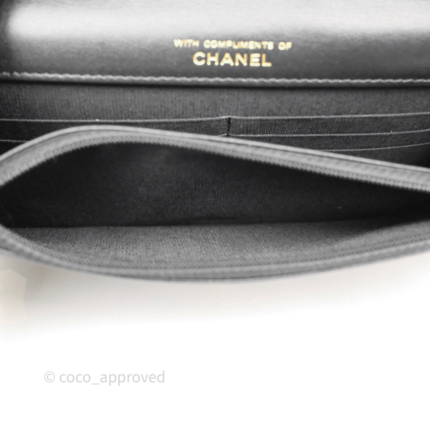 Chanel Quilted Wallet on Chain WOC Stitching Black Calfskin Gold Hardware