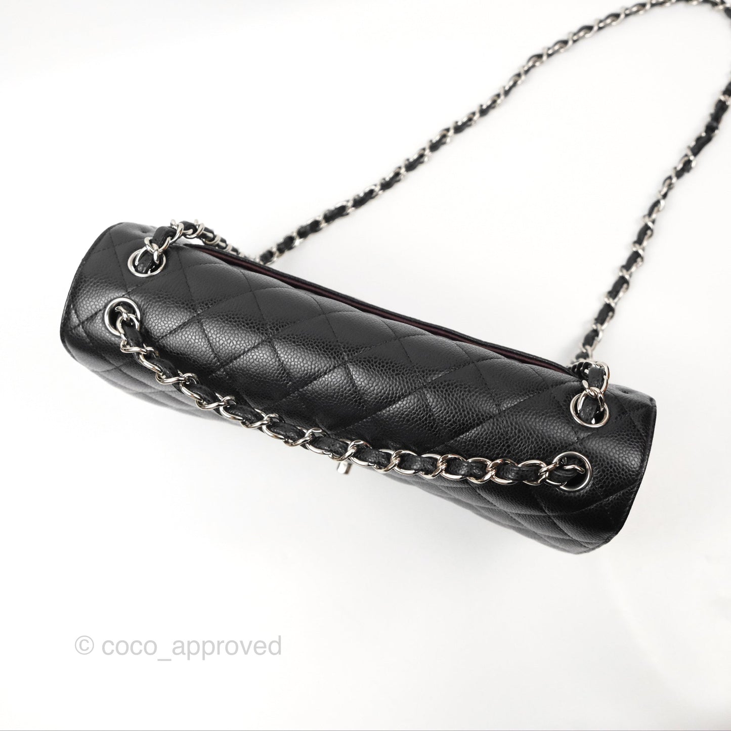 Chanel Jumbo Double Flap Quilted Black Caviar Silver Hardware