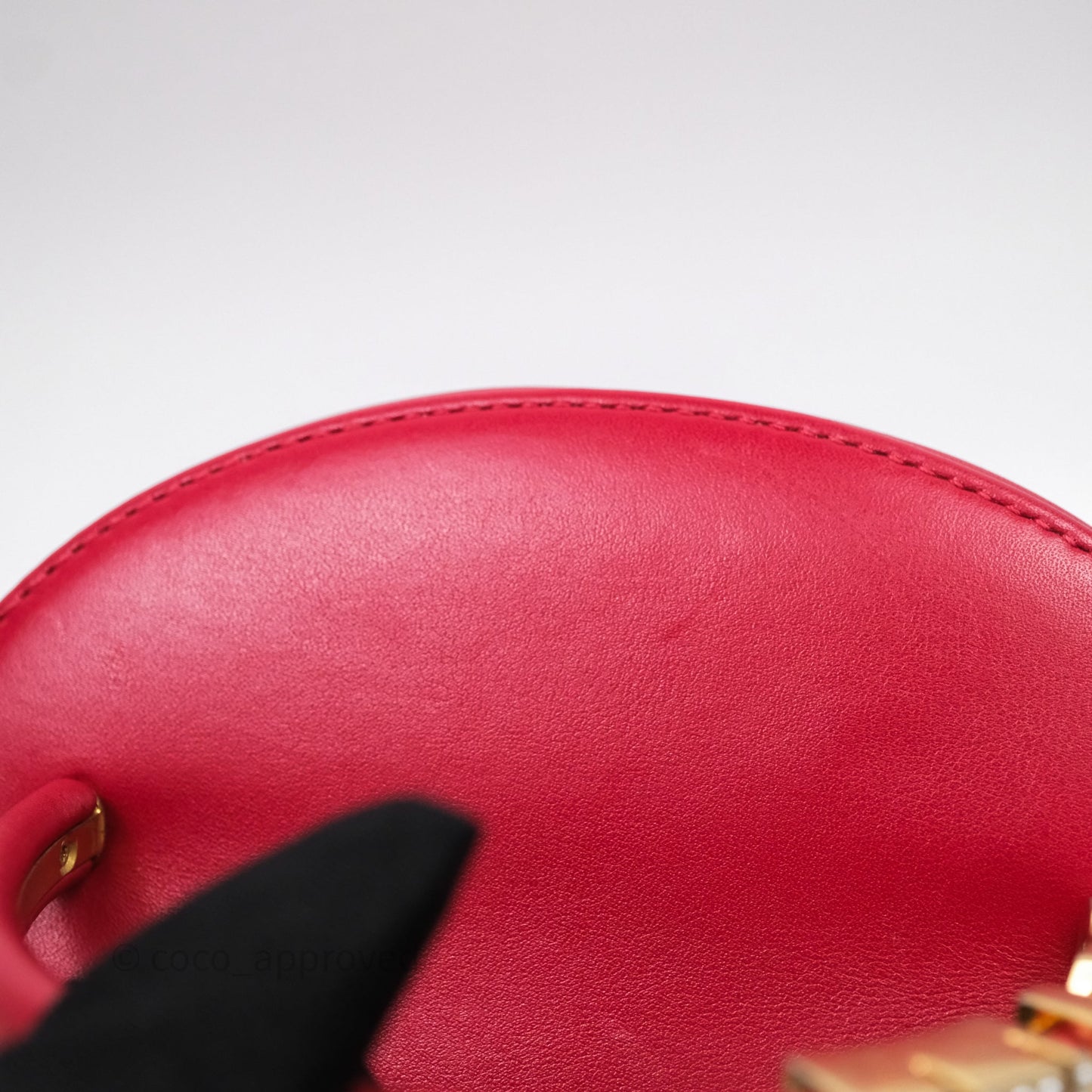 Chanel CC Vanity Case Red Calfskin Aged Gold Hardware