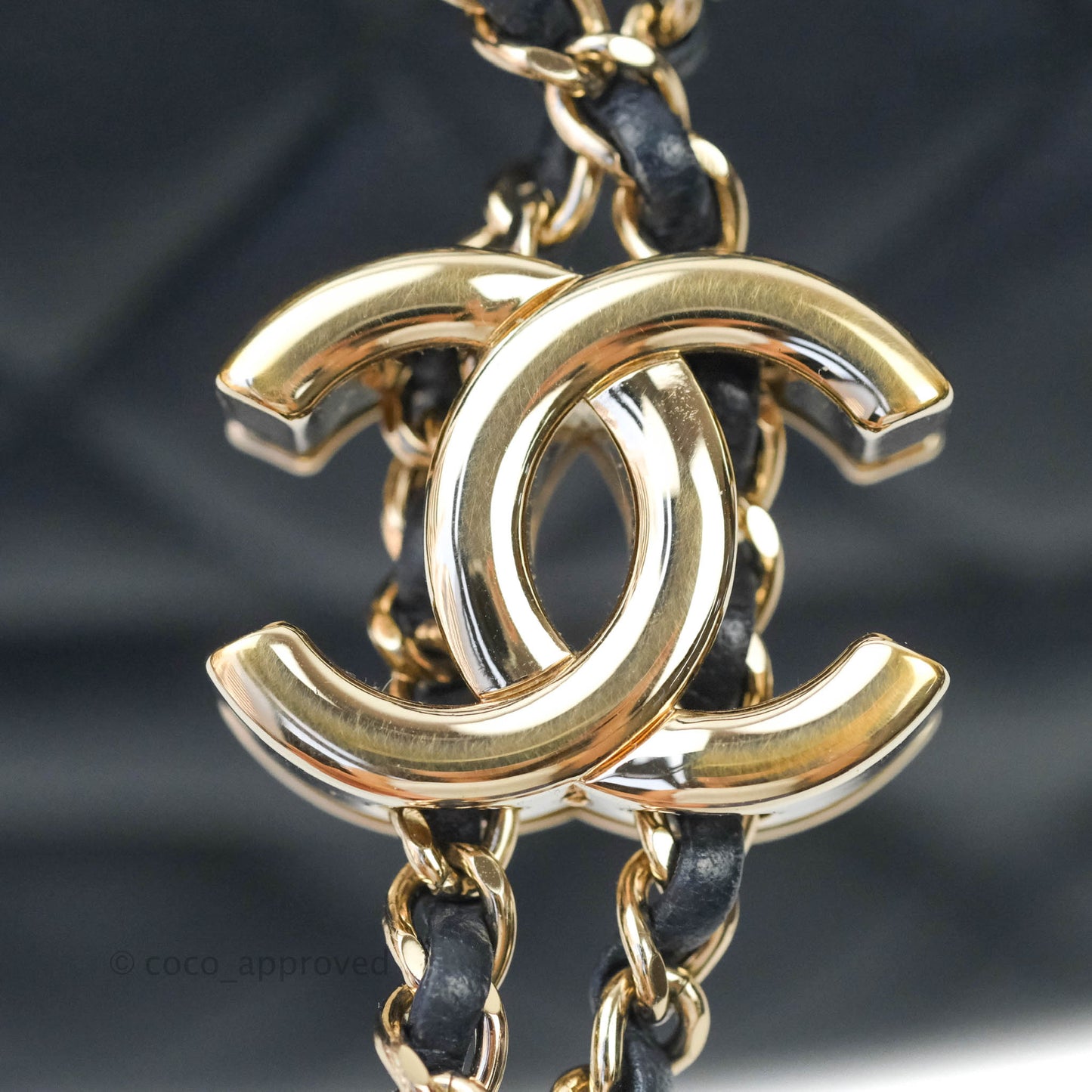 Chanel Caviar Quilted Rolled Up Bucket Drawstring Bag Navy Gold Hardware
