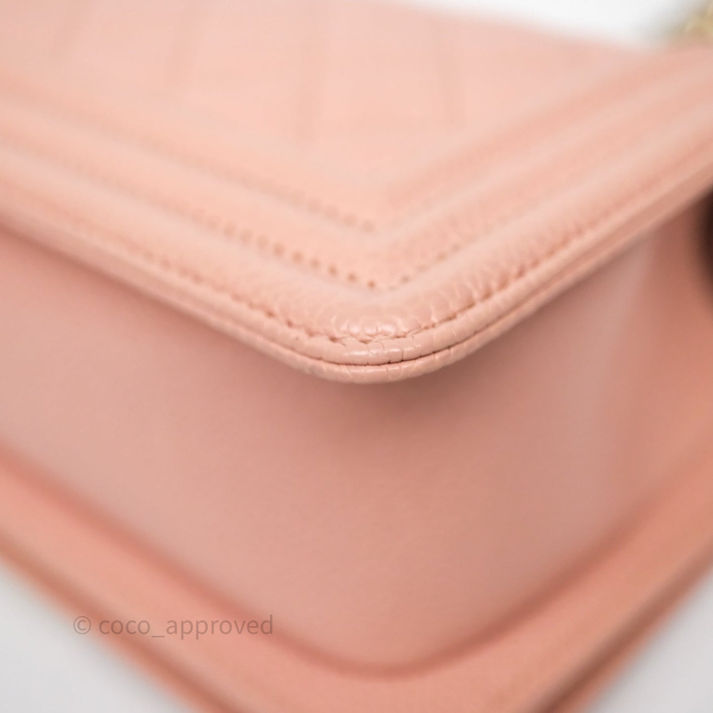 Chanel Small Boy Quilted Pink Caviar Gold Hardware