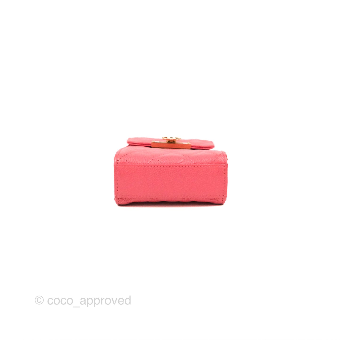 Chanel Golden Class Phone Holder With Chain Pink Caviar Gold Hardware