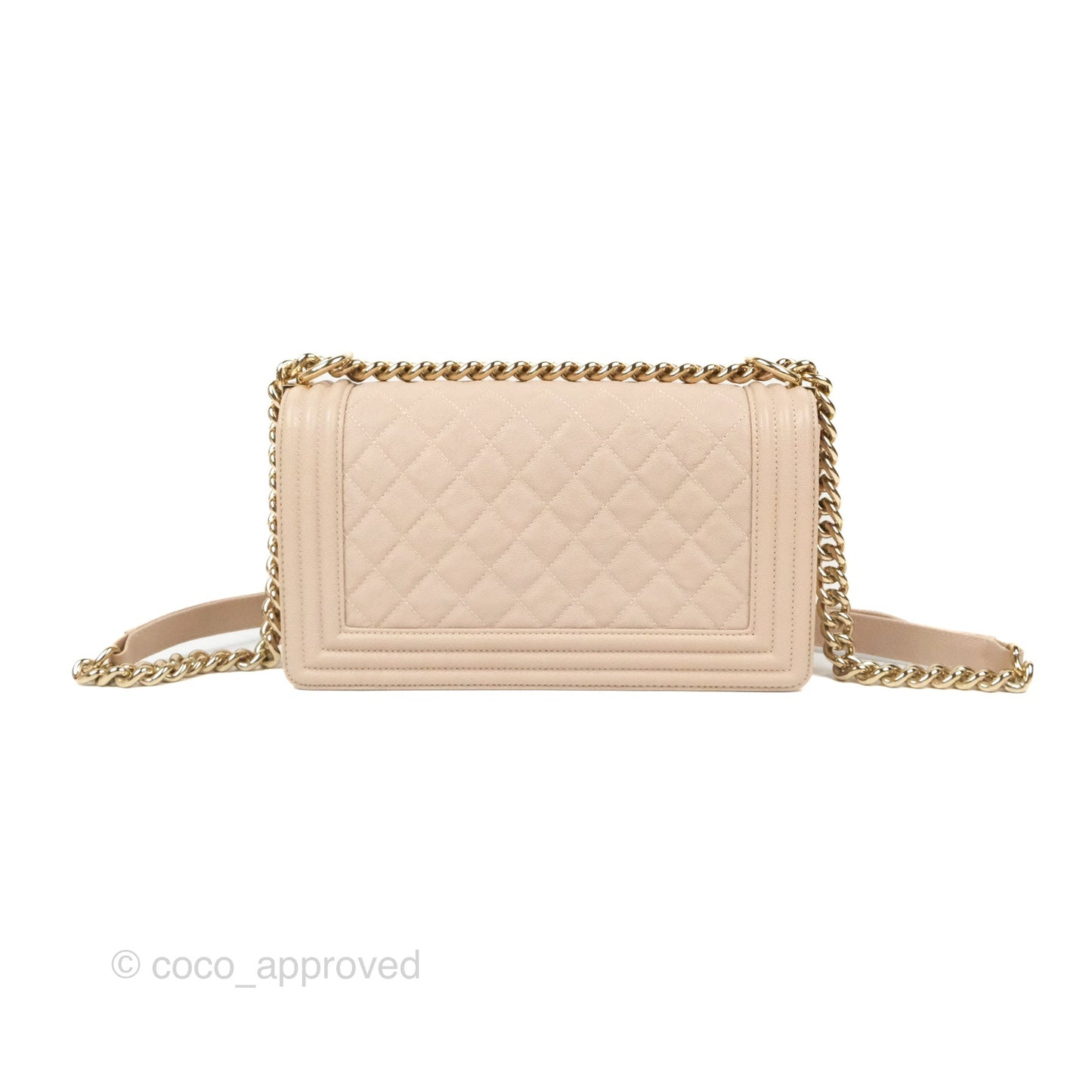 Chanel Quilted Medium Boy Dusty Pink Caviar Gold Hardware