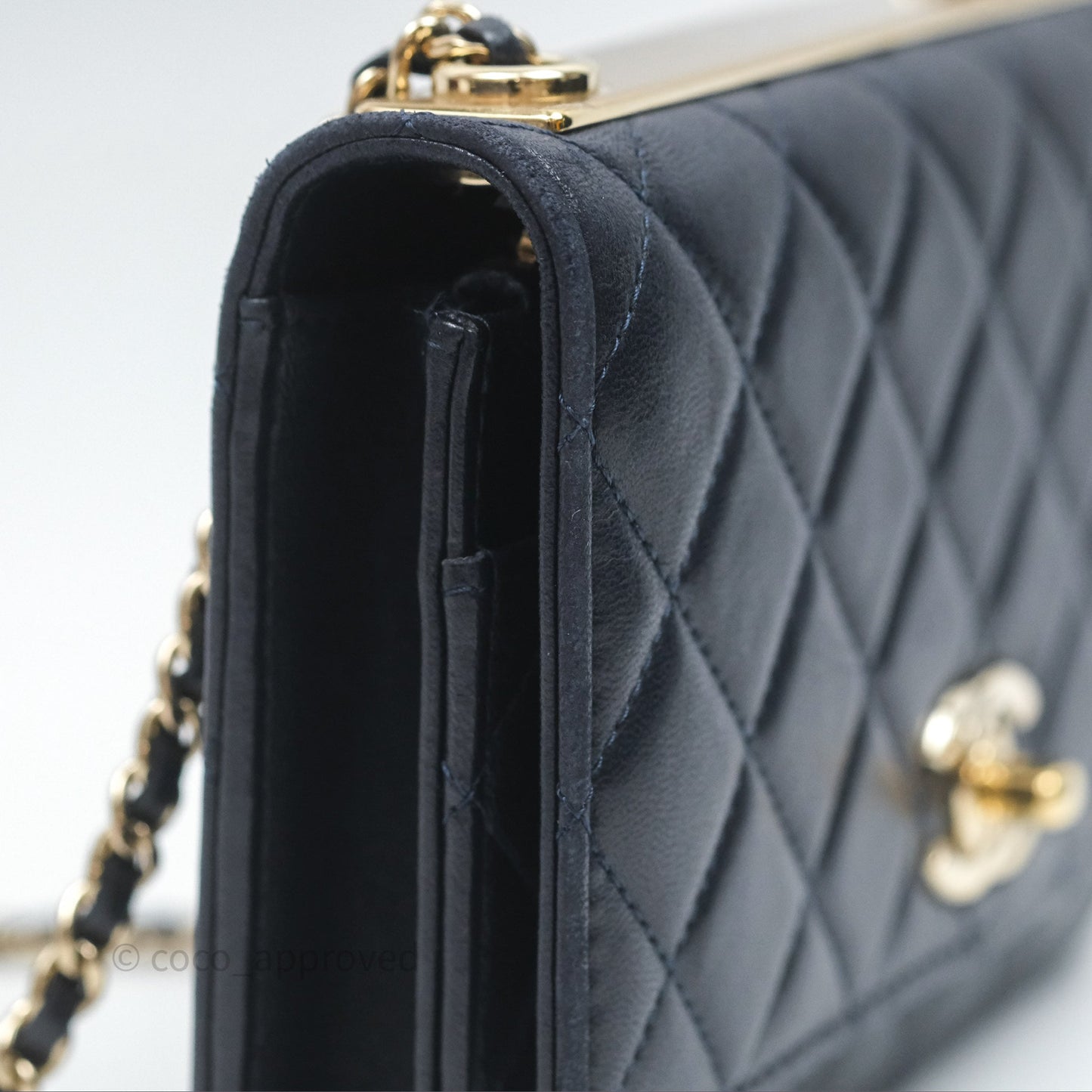 Chanel Trendy CC WOC Wallet On Chain Navy Lambskin Gold Hardware