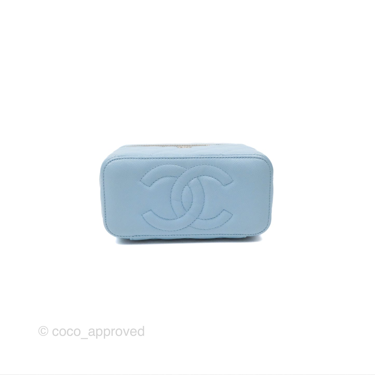 Chanel Classic Vanity With Chain Blue Caviar Gold Hardware