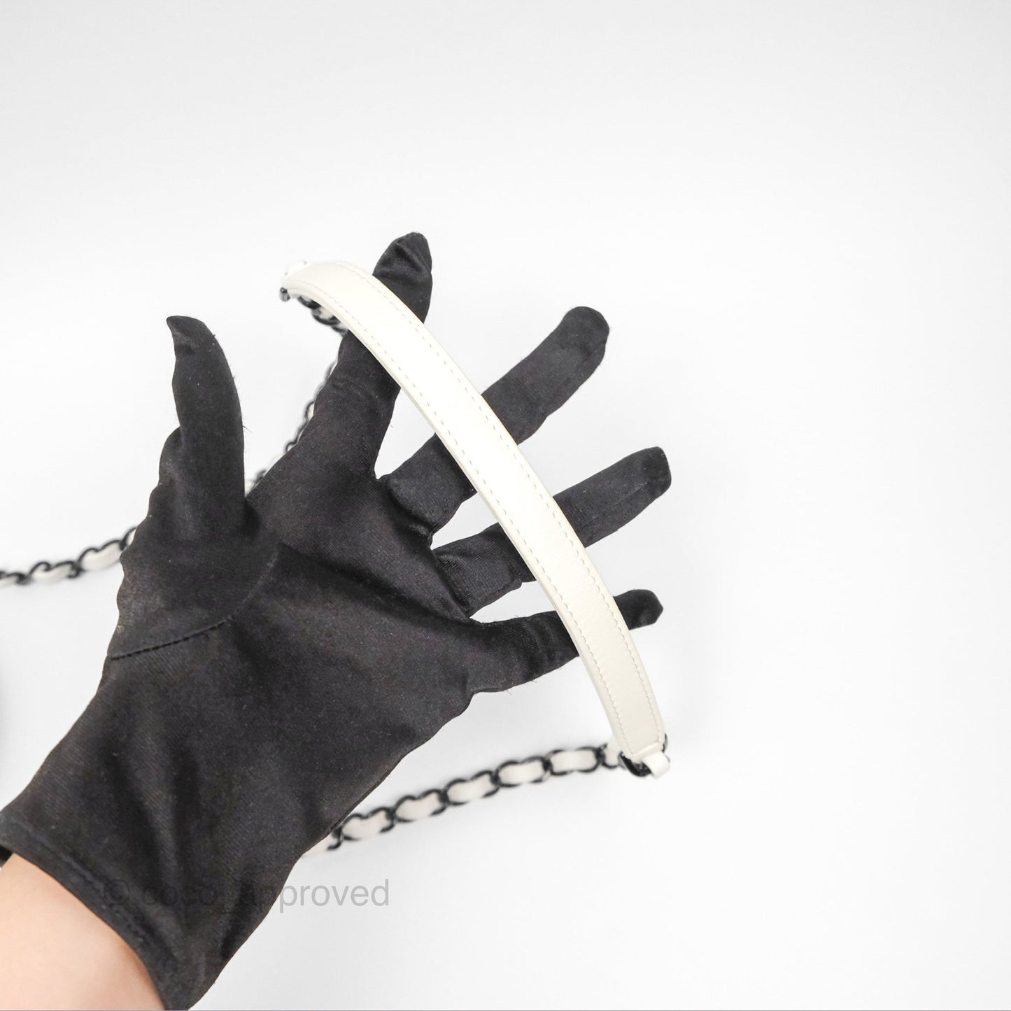 Chanel Trendy CC Small White Lambskin Black Hardware