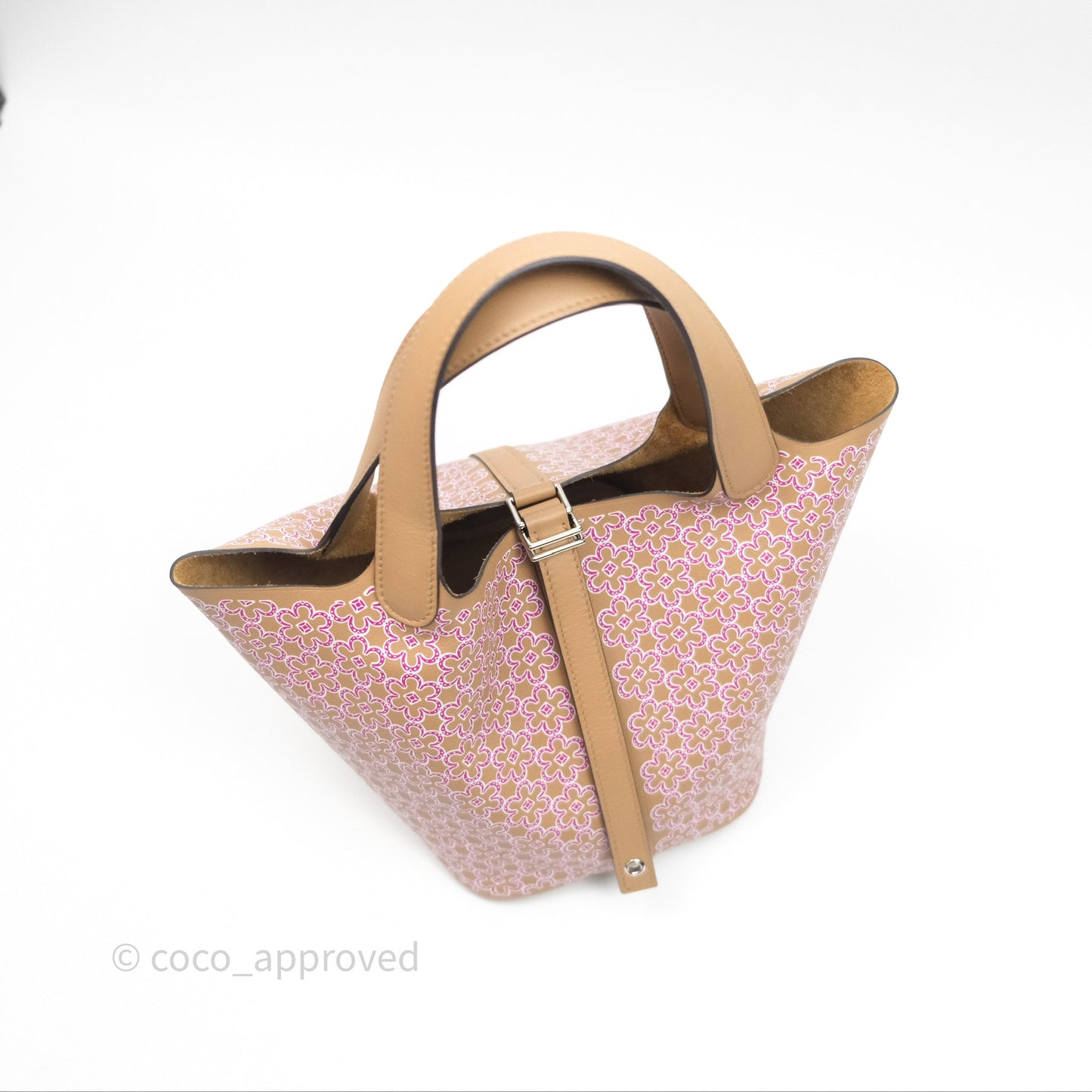 Hermès Picotin Lock 18 Lucky Daisy Chai 0M/ Rose 5T Swift Palladium Hardware
