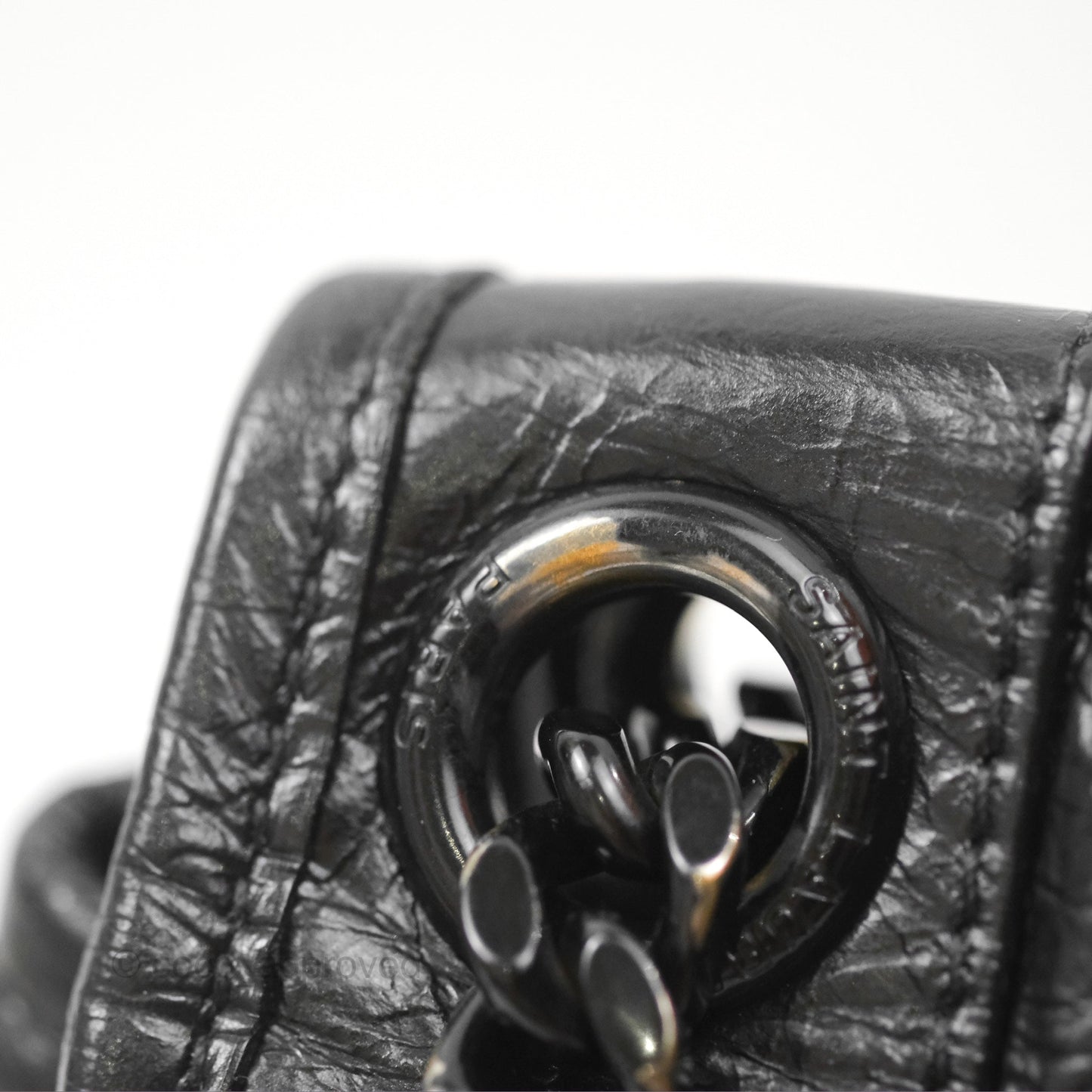 Saint Laurent Medium Niki Chain Bag Crinkled Calfskin So Black