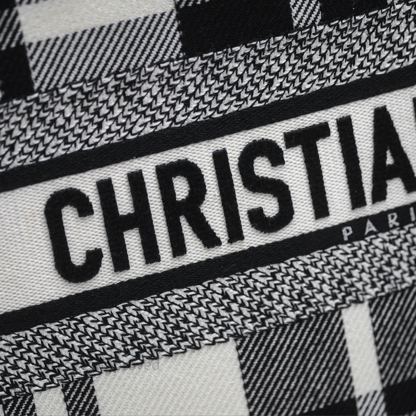 Christian Dior Large Check'n'Dior Book Tote Black/ White Canvas