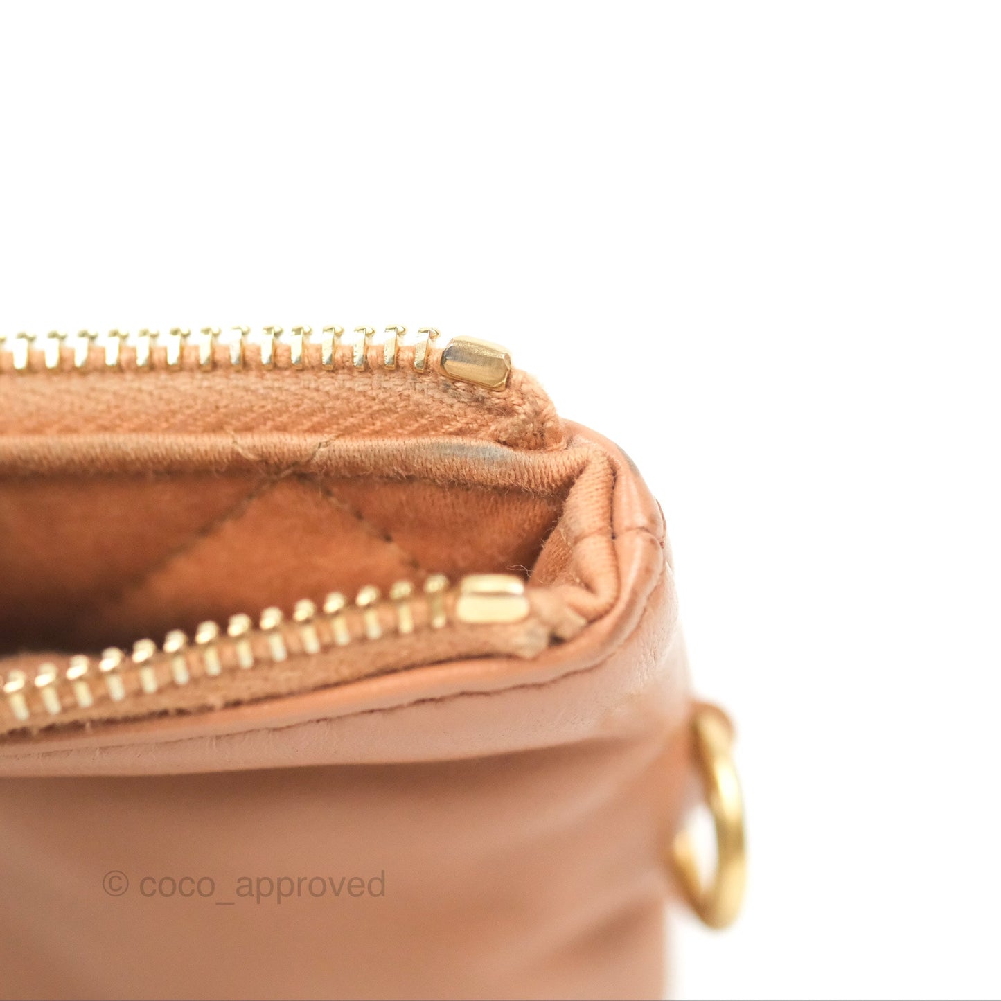 Chanel 22 Small Caramel Beige Shiny Calfskin Aged Gold Hardware