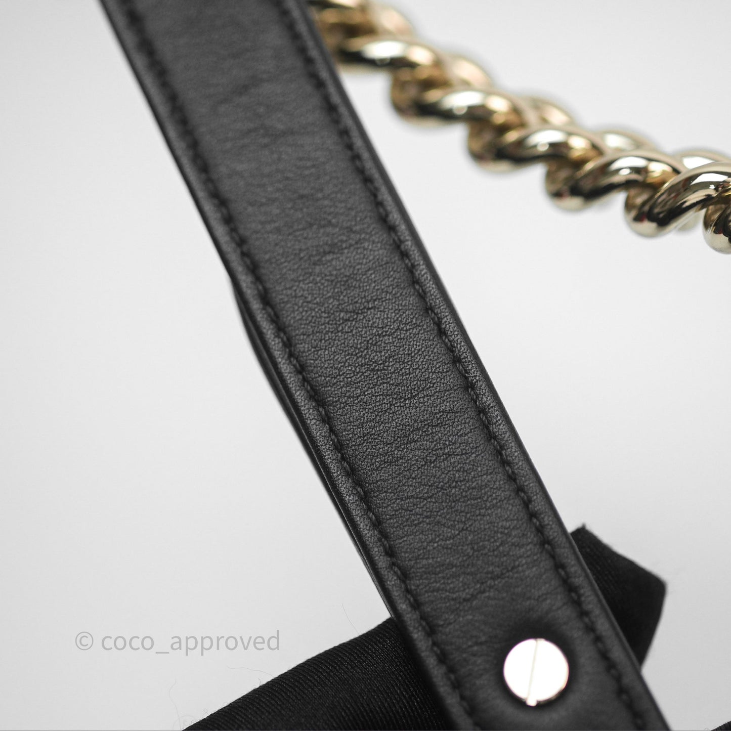 Chanel Medium Boy Chevron Black Calfskin Gold Hardware