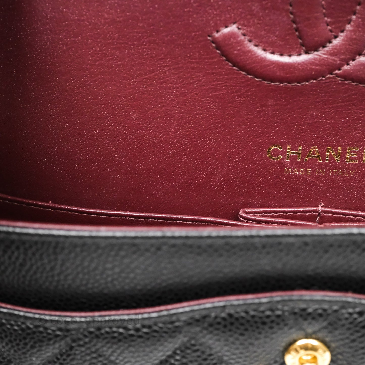 Chanel Classic M/L Medium Flap Quilted Black Caviar Gold Hardware