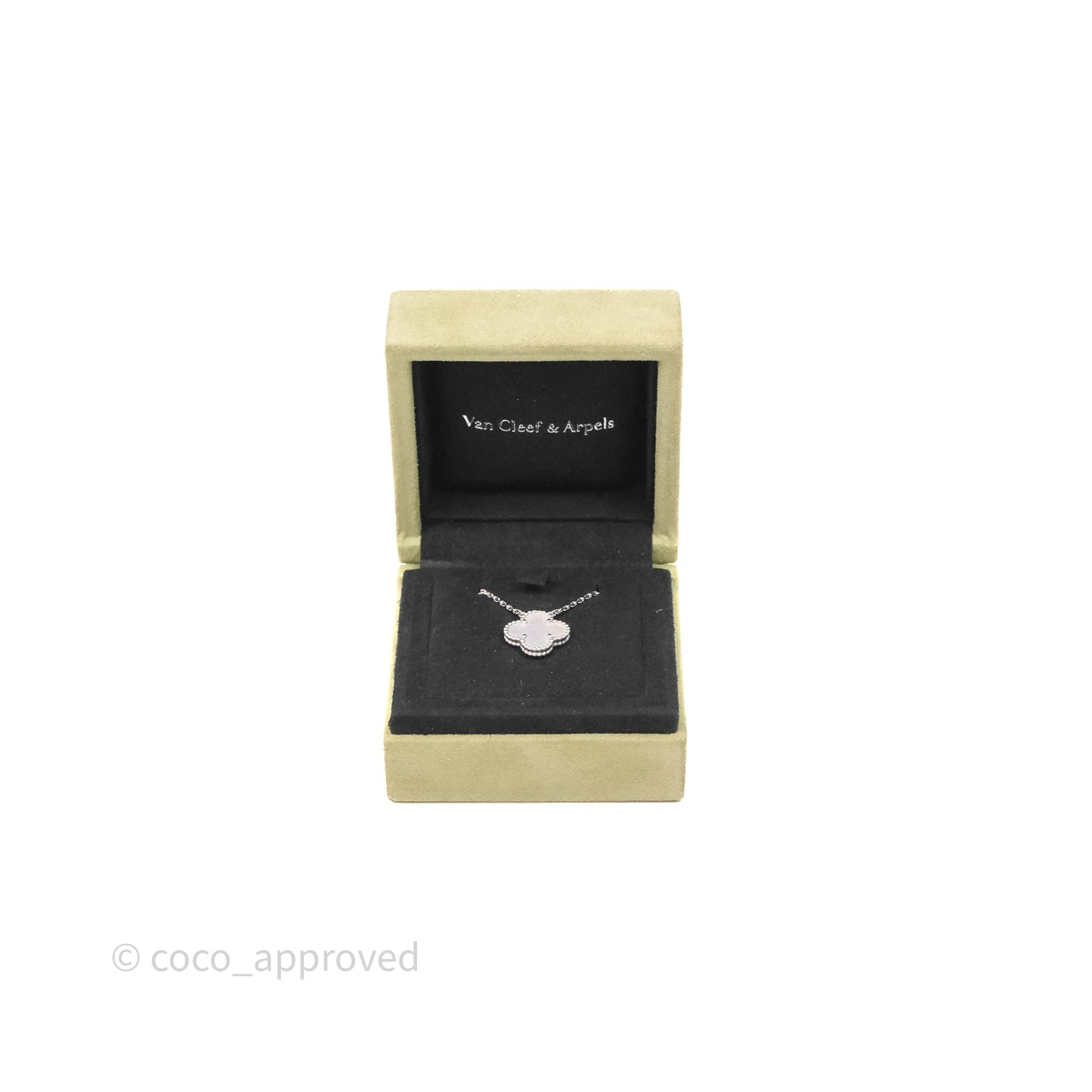 Van Cleef & Arpels Vintage Alhambra Pendant Necklace White Mother-of-pearl White Gold