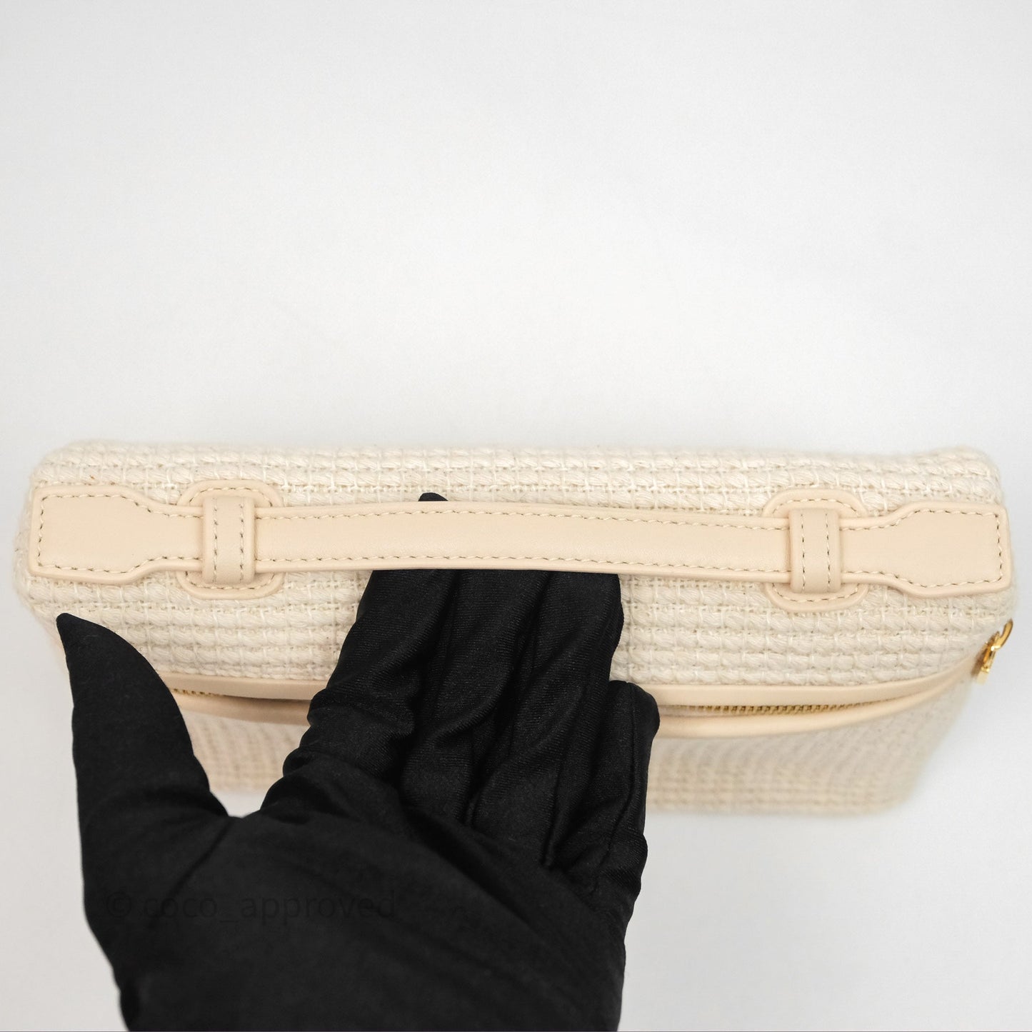 Loro Piana Extra Pocket L19 Beige Cotton-Linen Gold Hardware