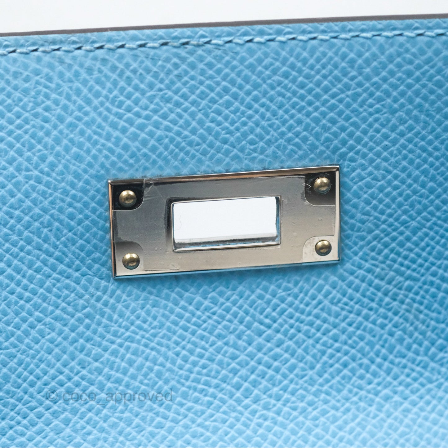 Hermès Sellier Kelly 28 Celeste 7N Epsom Palladium Hardware