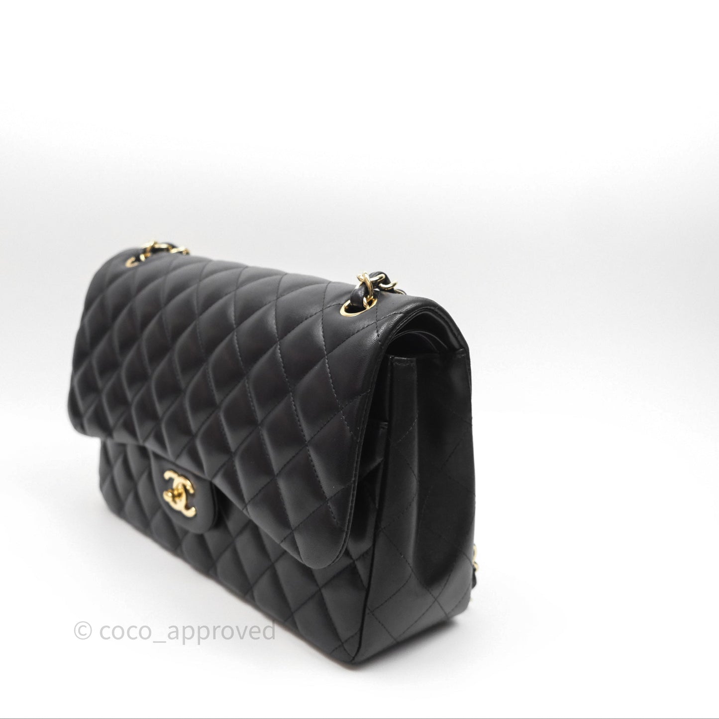 Chanel Jumbo Double Flap Black Lambskin Gold Hardware