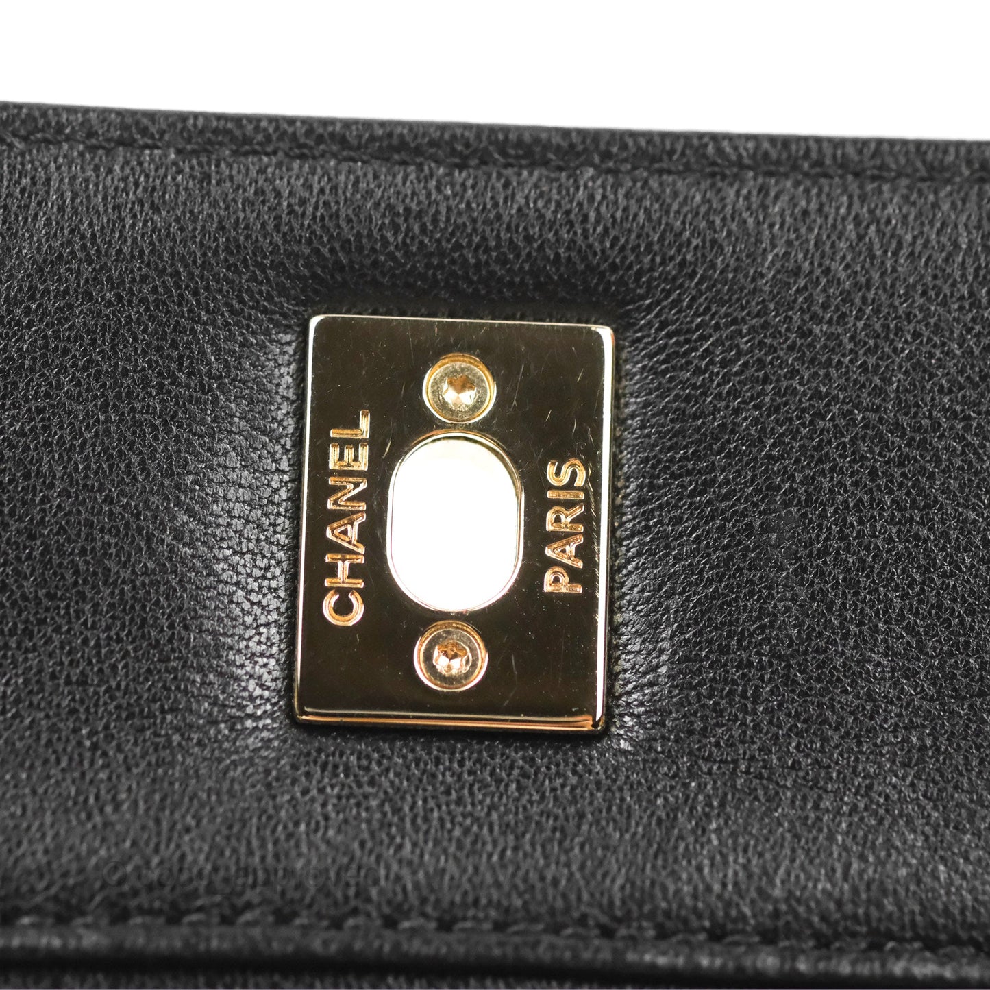 Chanel Chevron Mademoiselle Flap Bag Black Sheepskin Gold Hardware