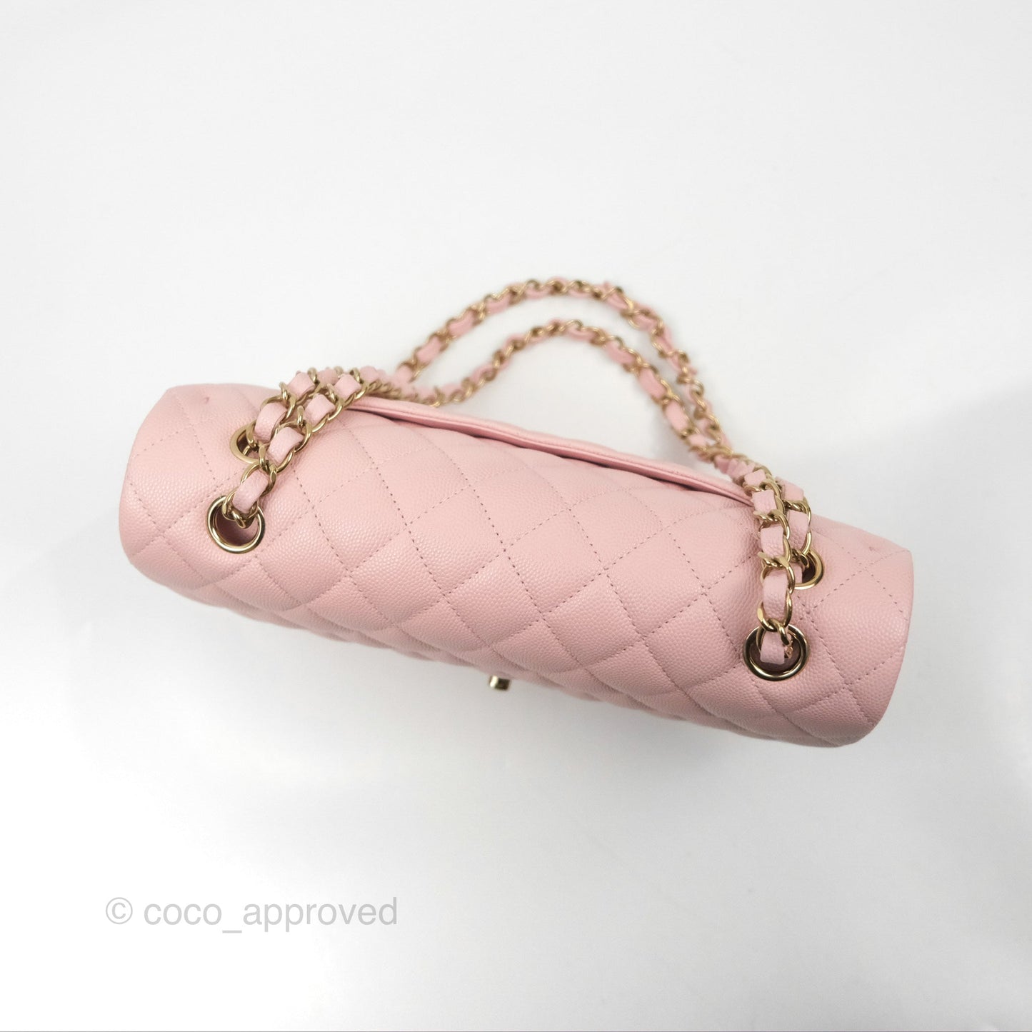 Chanel Medium Classic Flap Quilted Pink Caviar Gold Hardware