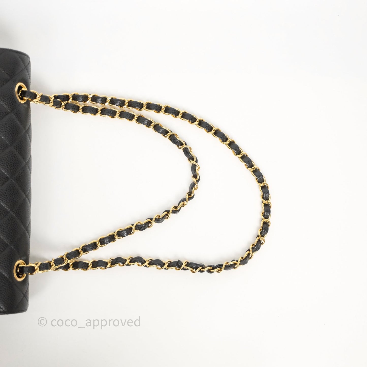Chanel Classic M/L Medium Flap Quilted Black Caviar Gold Hardware