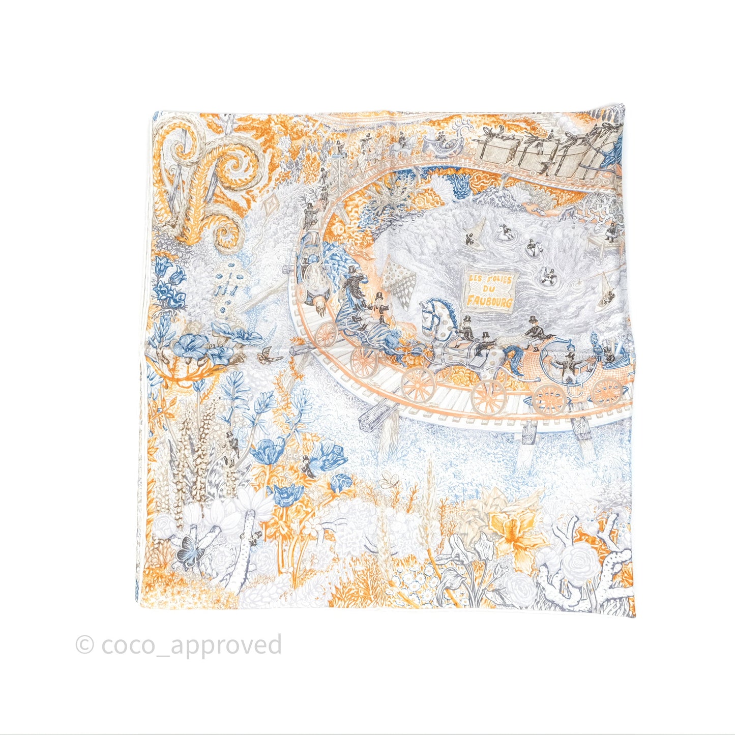 Hermès Les Folies du Faubourg Scarf 90