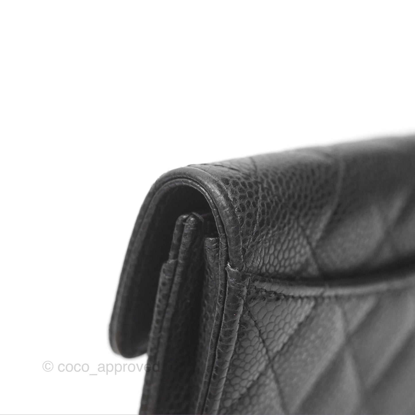 Chanel Quilted Flap Card Holder Black Caviar Gold Hardware