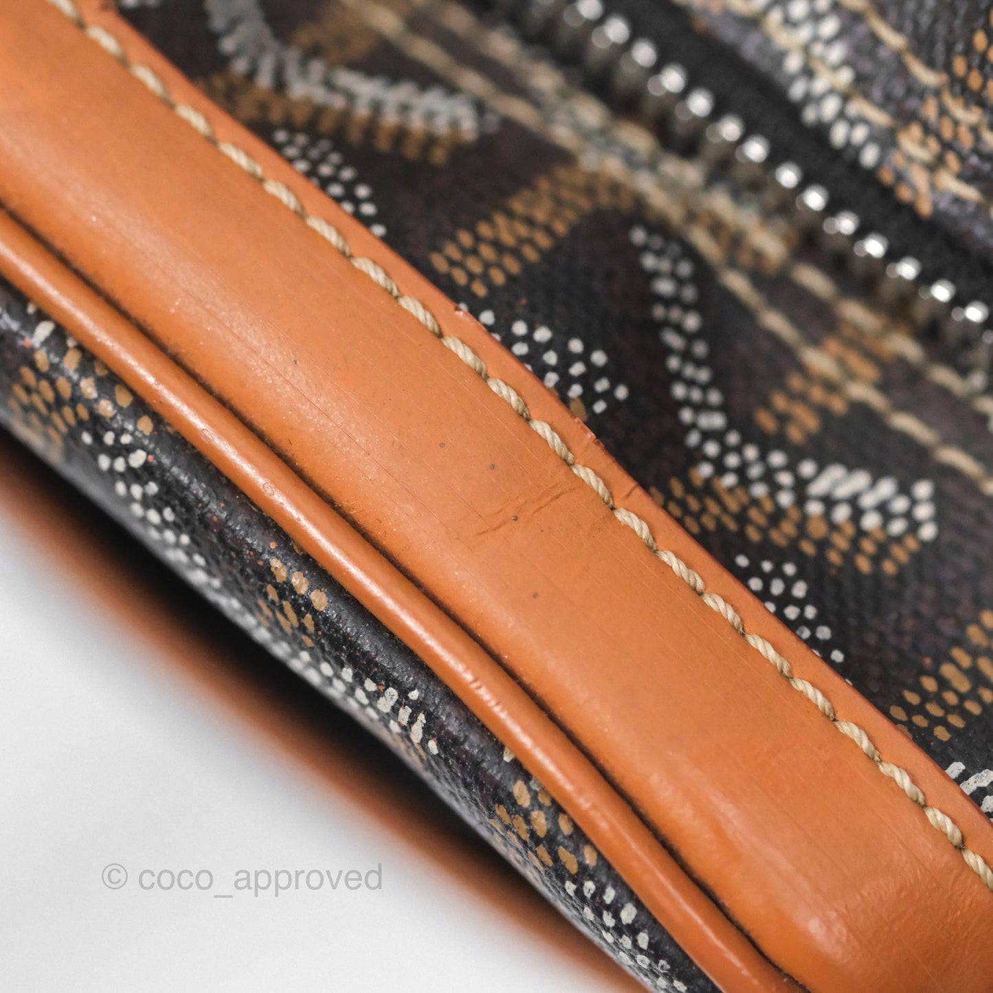 Goyard Saint Martin Bag Goyardine Canvas Black/ Tan
