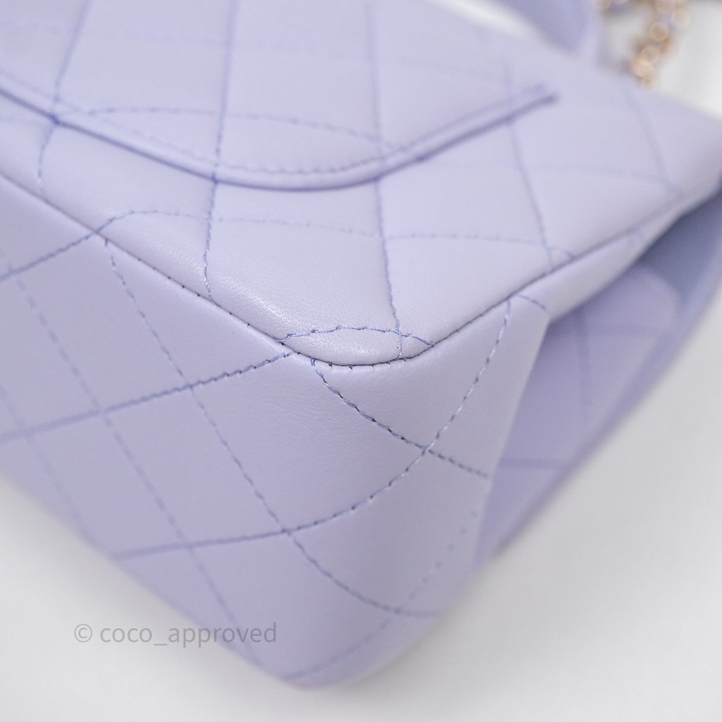 Chanel Top Handle Mini Rectangular Flap Bag Lilac Lambskin Gold Hardware