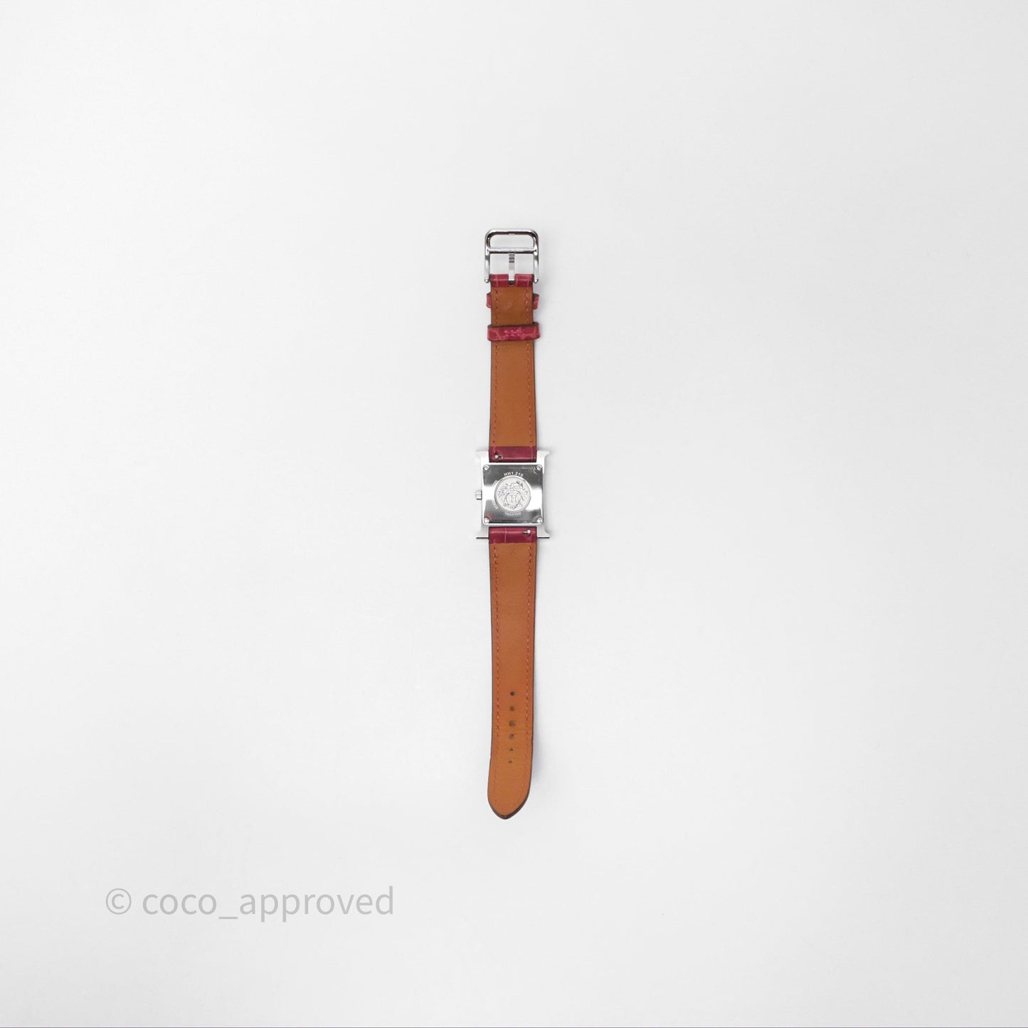 Hermès Heure H Watch Diamond Red Alligator Palladium Hardware